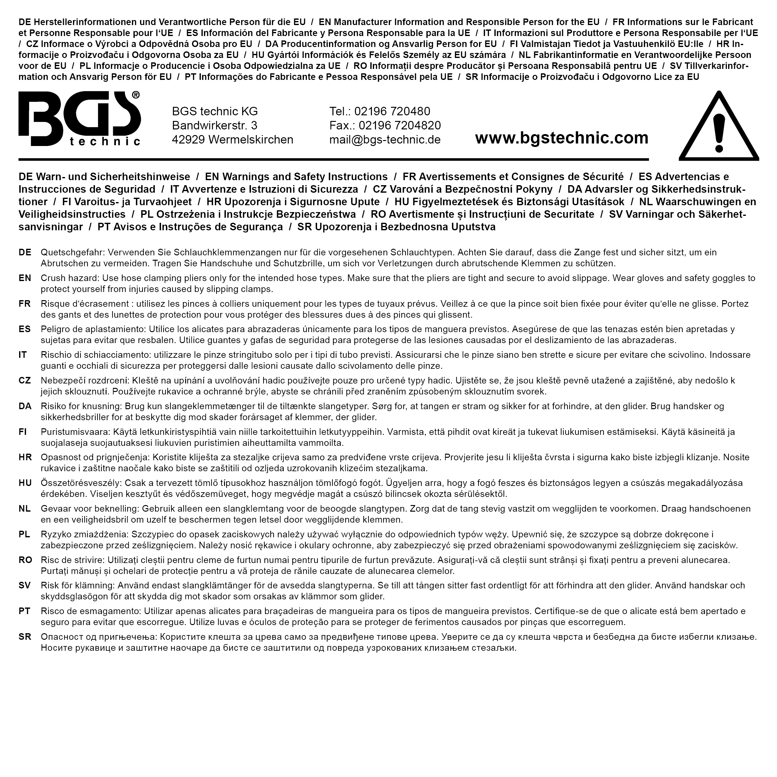 BGS Schlauchklemmenzange | für CLIC-L Schlauchschellen | 150 mm