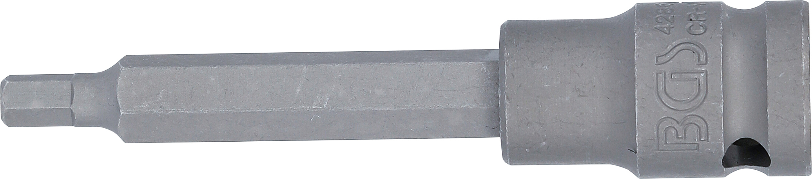 BGS Kraft-Bit-Einsatz | Länge 100 mm | Antrieb Innenvierkant 12,5 mm (1/2") | Innensechskant 6 mm