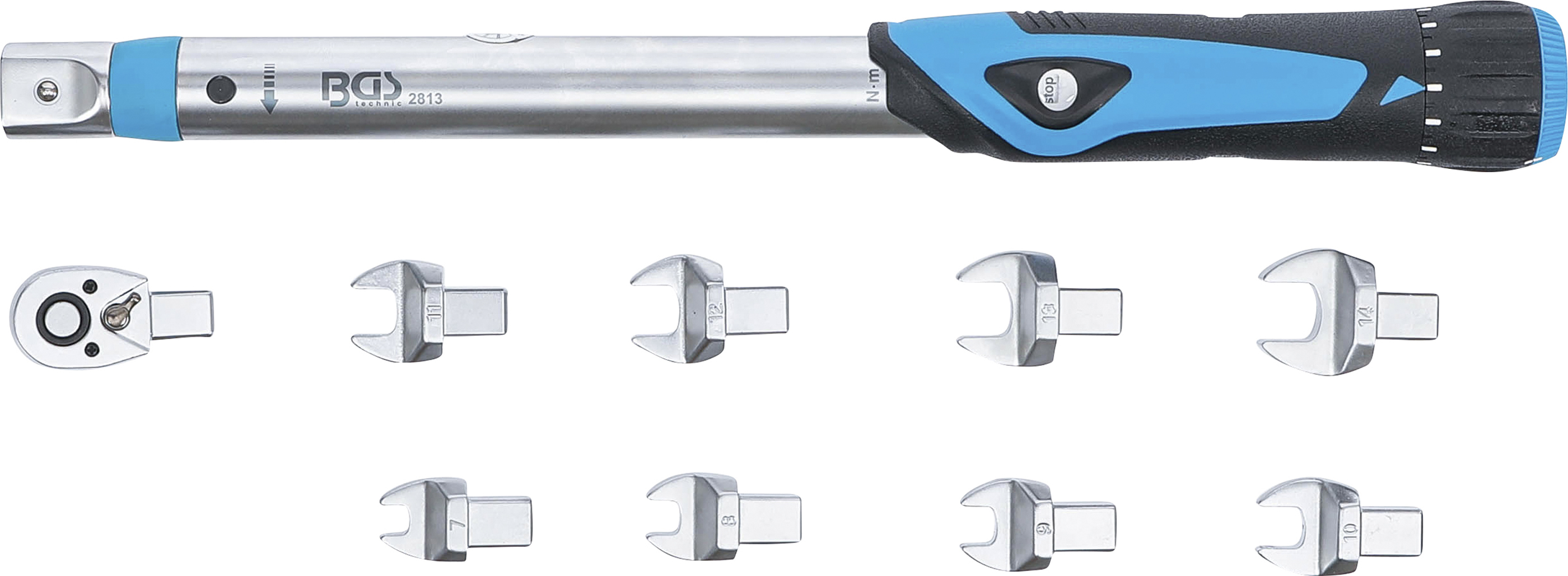 BGS Drehmomentschlüssel-Satz | 6,3 mm (1/4") | 10 - 50 Nm | 10-tlg.