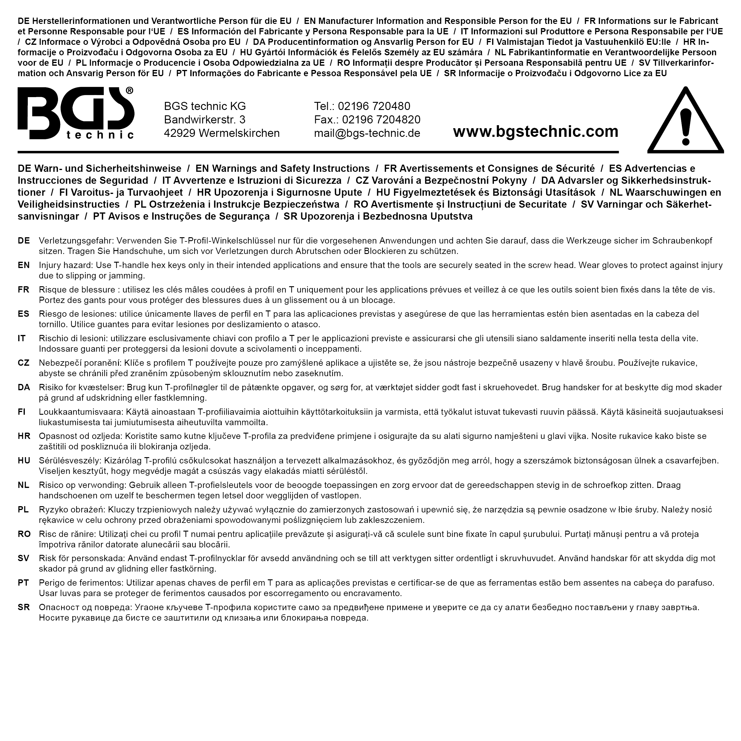 BGS Schraubendreher mit T-Griff und seitlicher Klinge | T-Profil (für Torx) T25