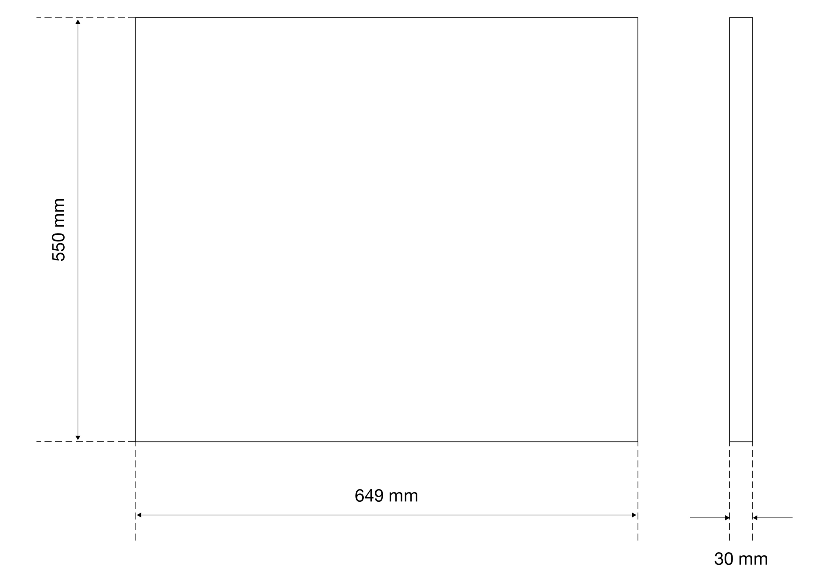 BGS Massivholz-Arbeitsplatte | 650 x 550 x 30 mm