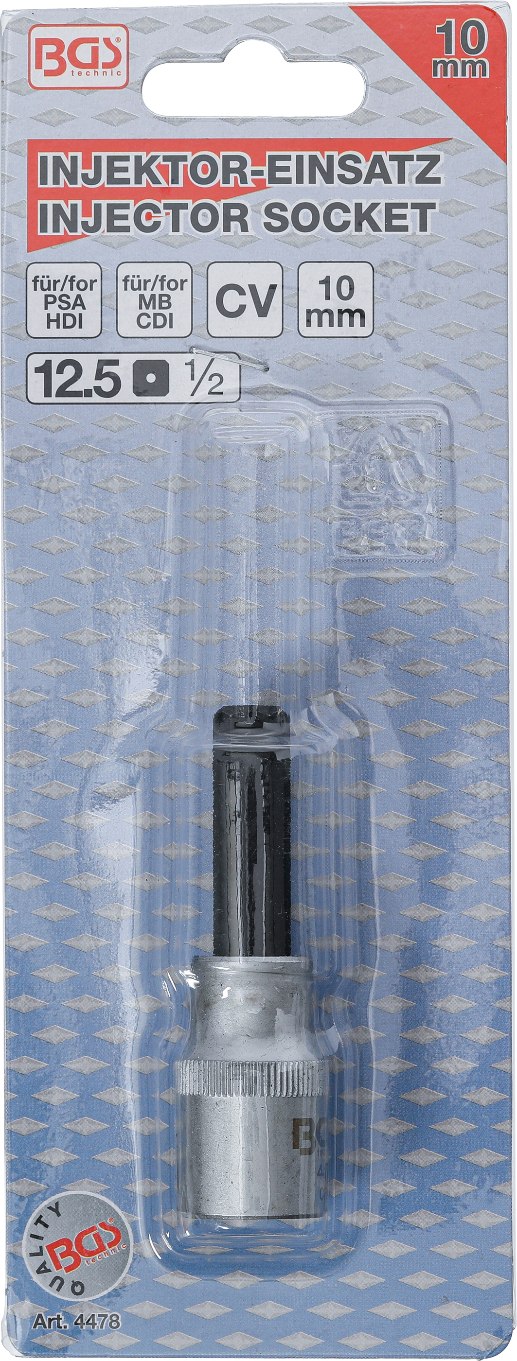 BGS Injektor-Einsatz | Antrieb Innenvierkant 12,5 mm (1/2") | Abtrieb Innensechskant 10 mm