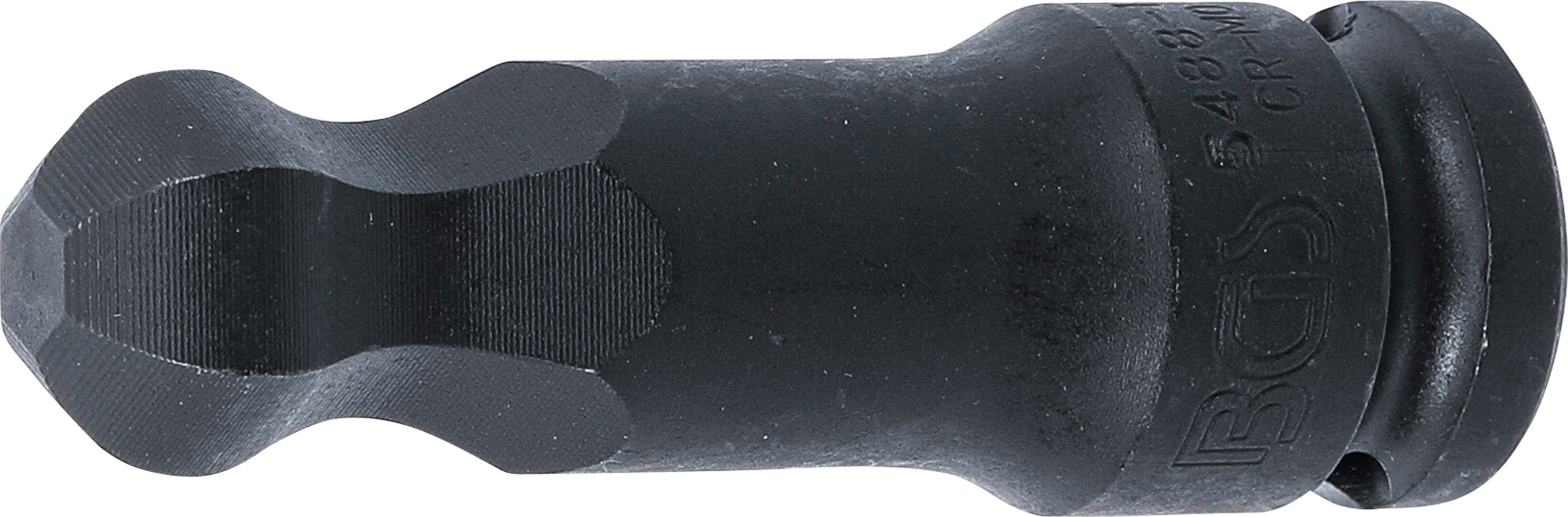 BGS Kraft-Bit-Einsatz | Länge 75 mm | Antrieb Innenvierkant 12,5 mm (1/2") | Innensechskant mit Kugelkopf 17 mm