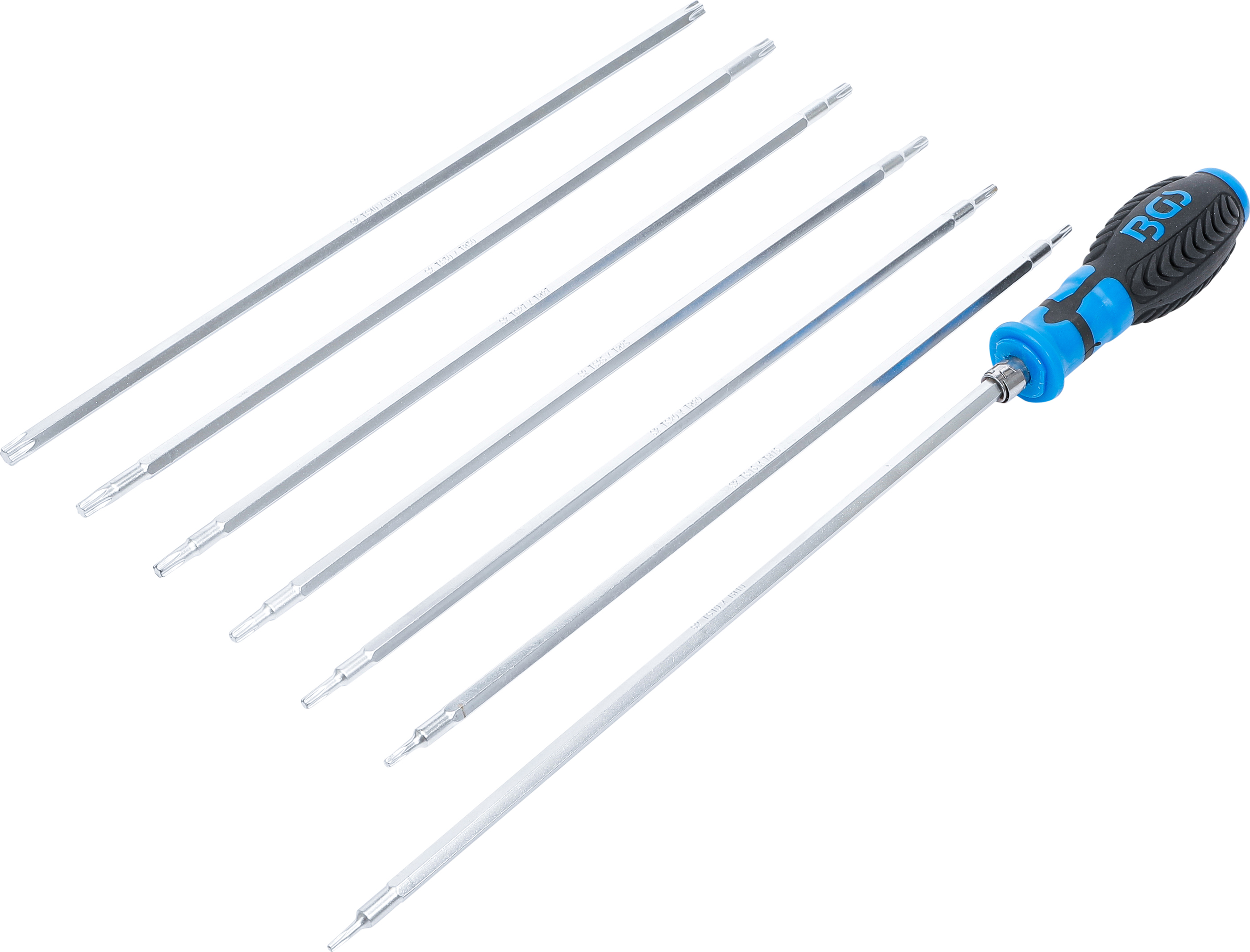 BGS Schraubendreher-Satz mit Wechselklingen | T-Profil (für Torx) / T-Profil (für Torx) mit Bohrung | 8-tlg.