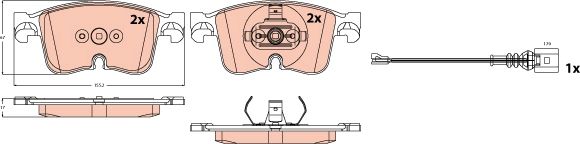 Bremsbelagsatz, Scheibenbremse