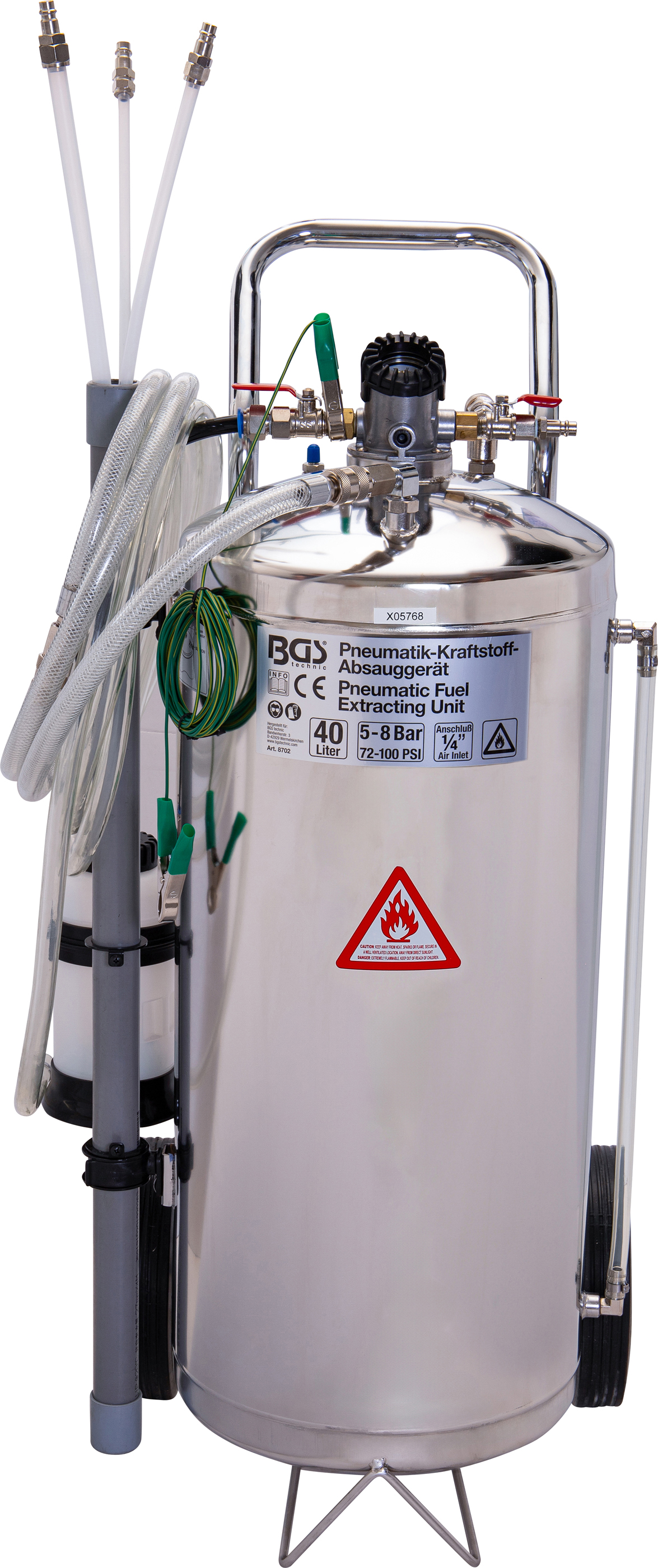 BGS Pneumatik-Kraftstoff-Absauggerät | 40 l