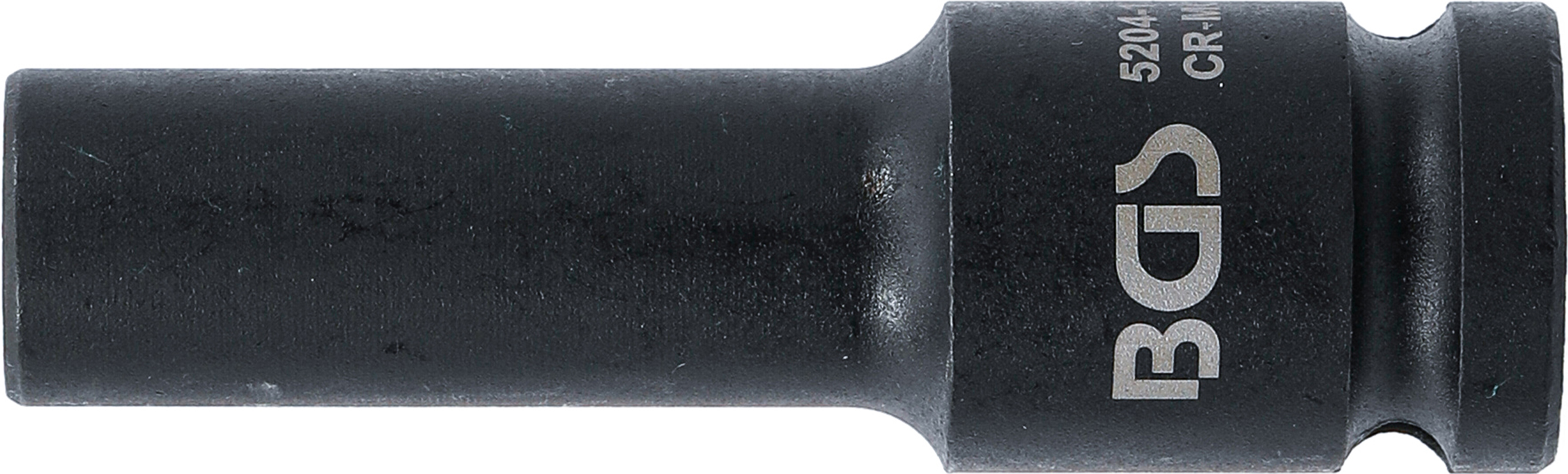 BGS Kraft-Steckschlüssel-Einsatz E-Profil, tief | Antrieb Innenvierkant 12,5 mm (1/2") | SW E12