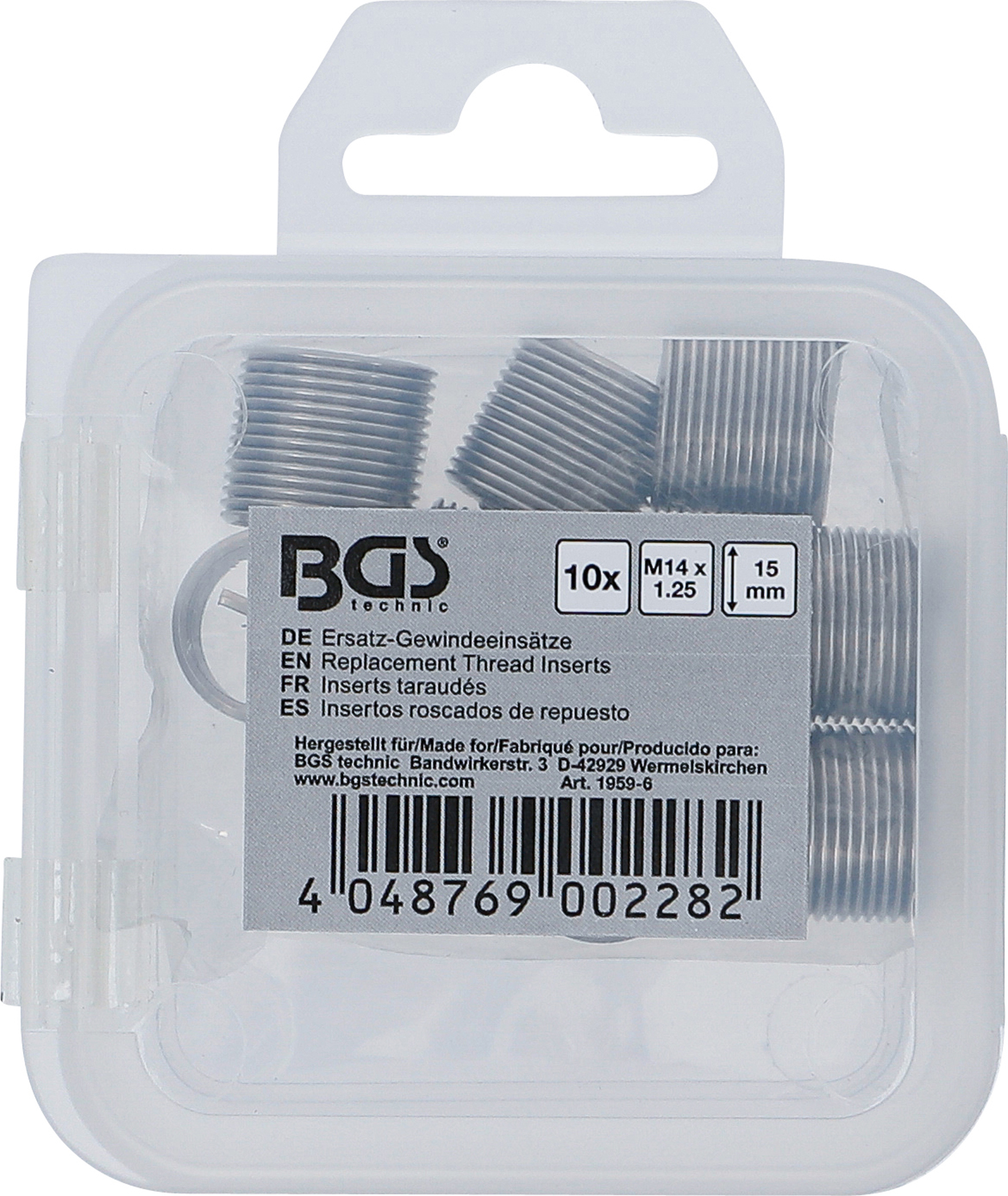 BGS Ersatz-Gewindeeinsätze | M14 x 1,25 | 10-tlg.