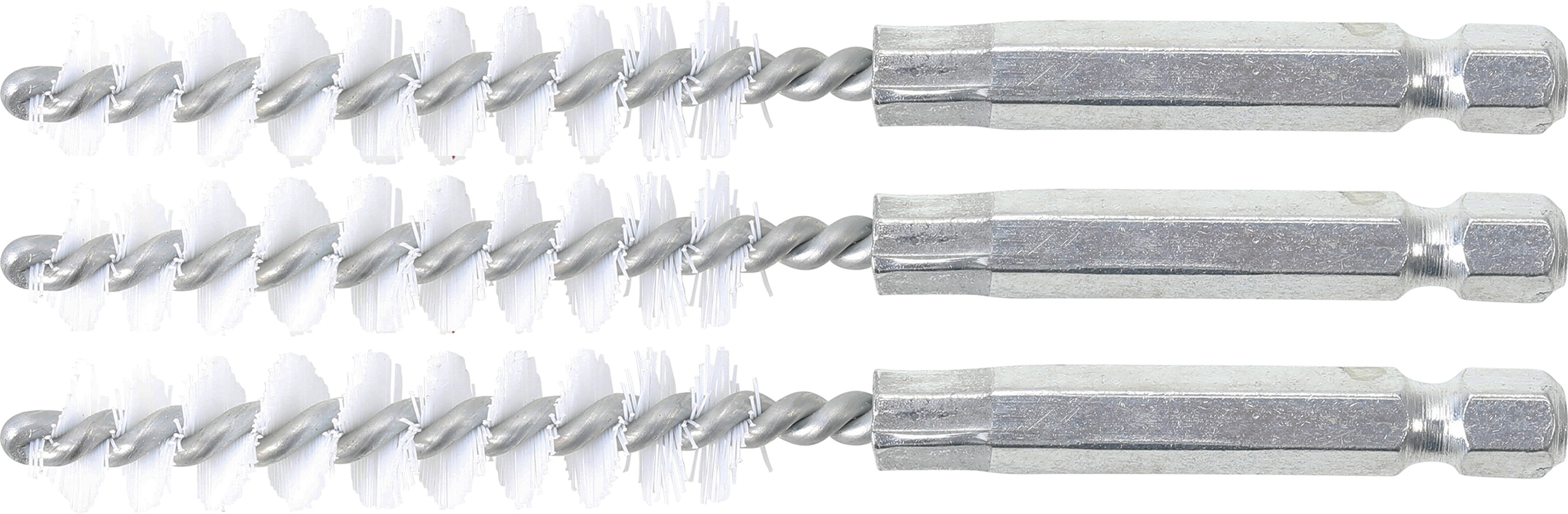 BGS Nylonbürste | 10 mm | Antrieb Außensechskant 6,3 mm (1/4") | 3-tlg.