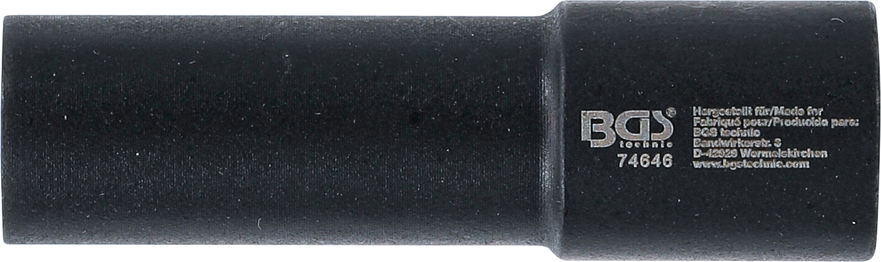 BGS Federbein-Steckschlüssel-Einsatz | Antrieb Innenvierkant 10 mm (3/8") | 13 mm | für Tesla