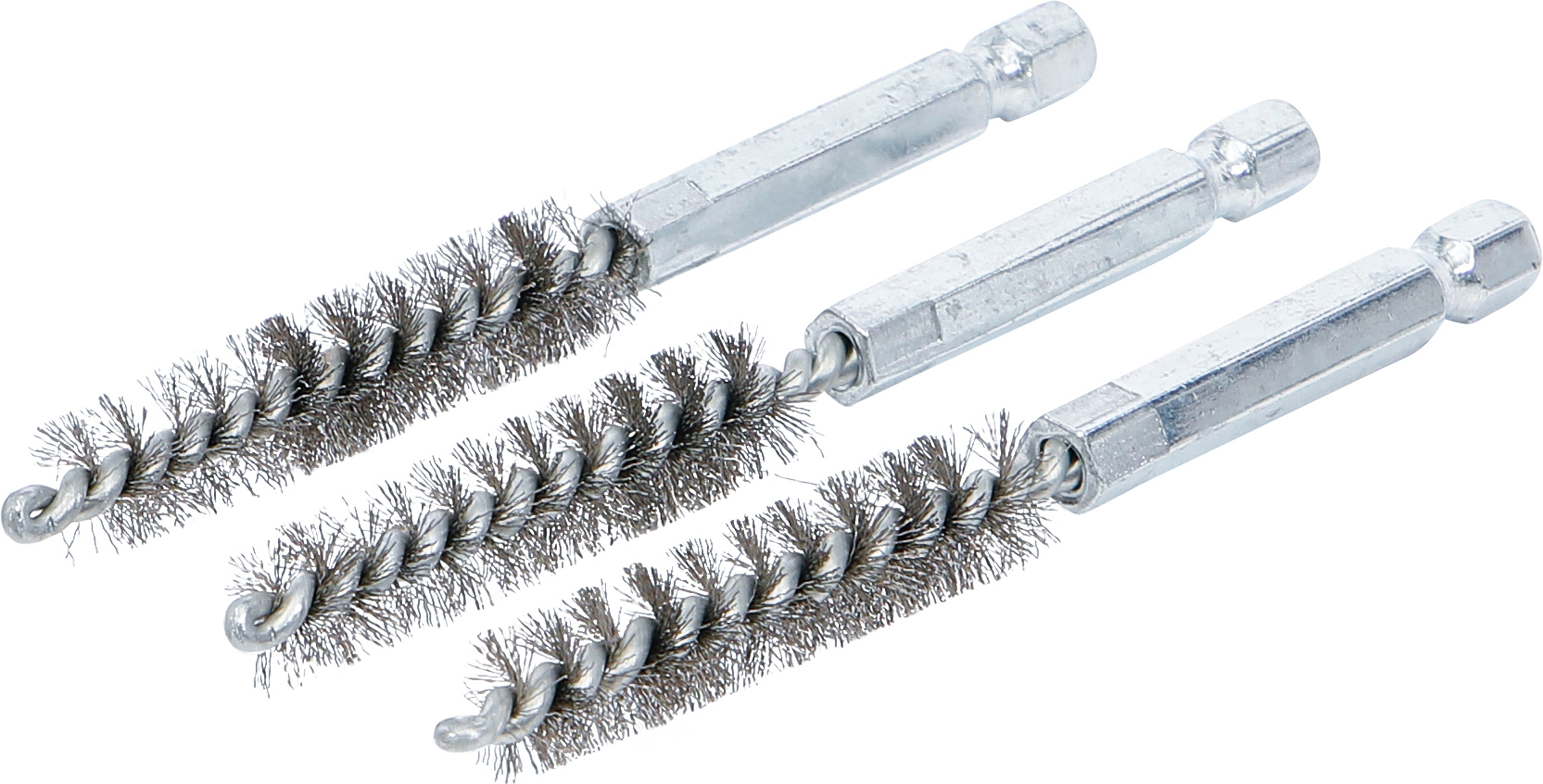 BGS Stahlbürste | 10 mm | Antrieb Außensechskant 6,3 mm (1/4") | 3-tlg.