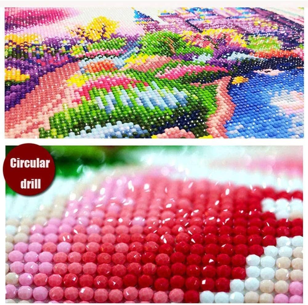 Opopark 4 Stück DIY 5D Diamant-Malerei, Stickerei-Kit für Erwachsene und Kinder, Wanddekoration