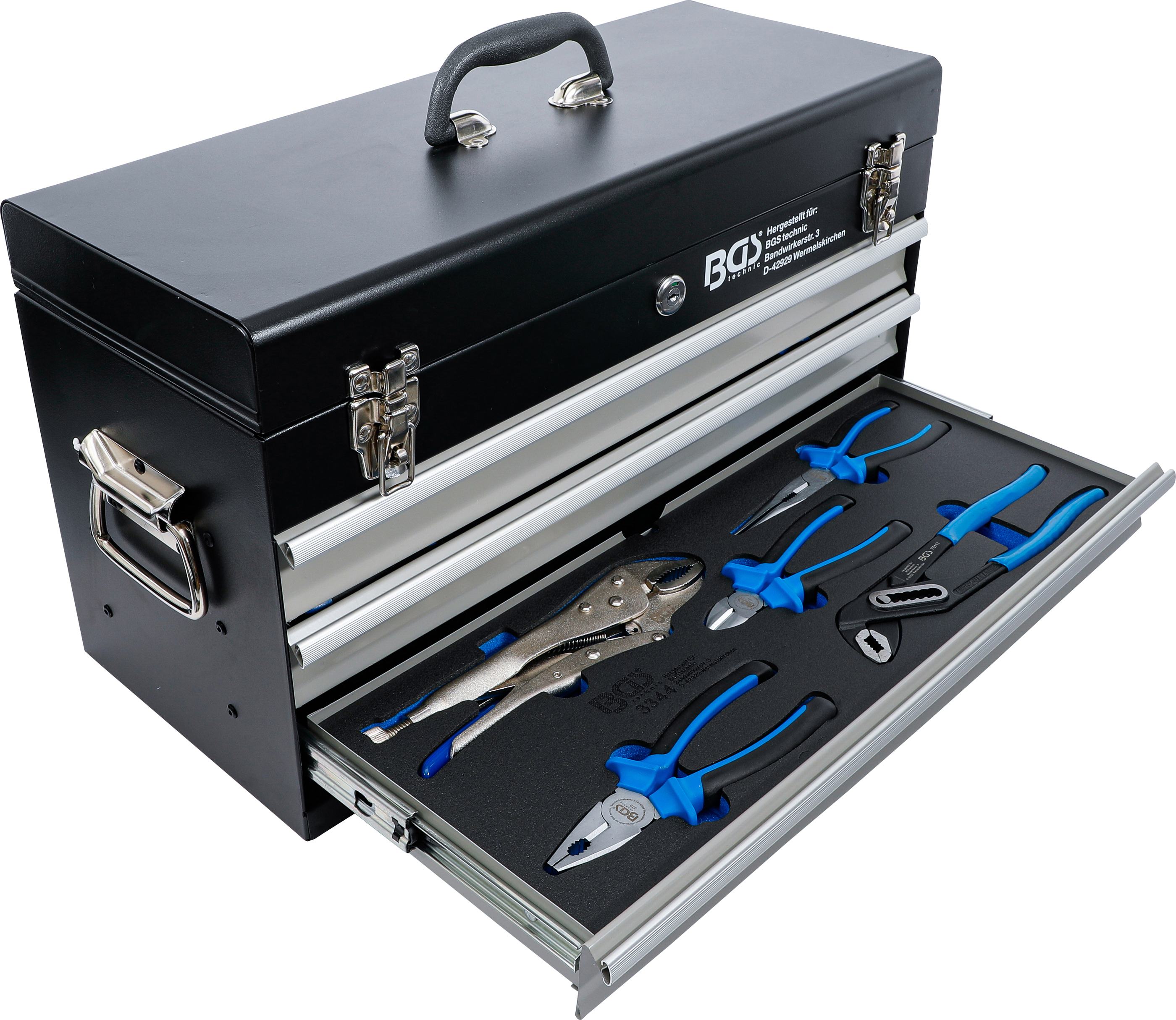 BGS Metall-Werkzeugkoffer | 3 Schubladen | mit 143 Werkzeugen