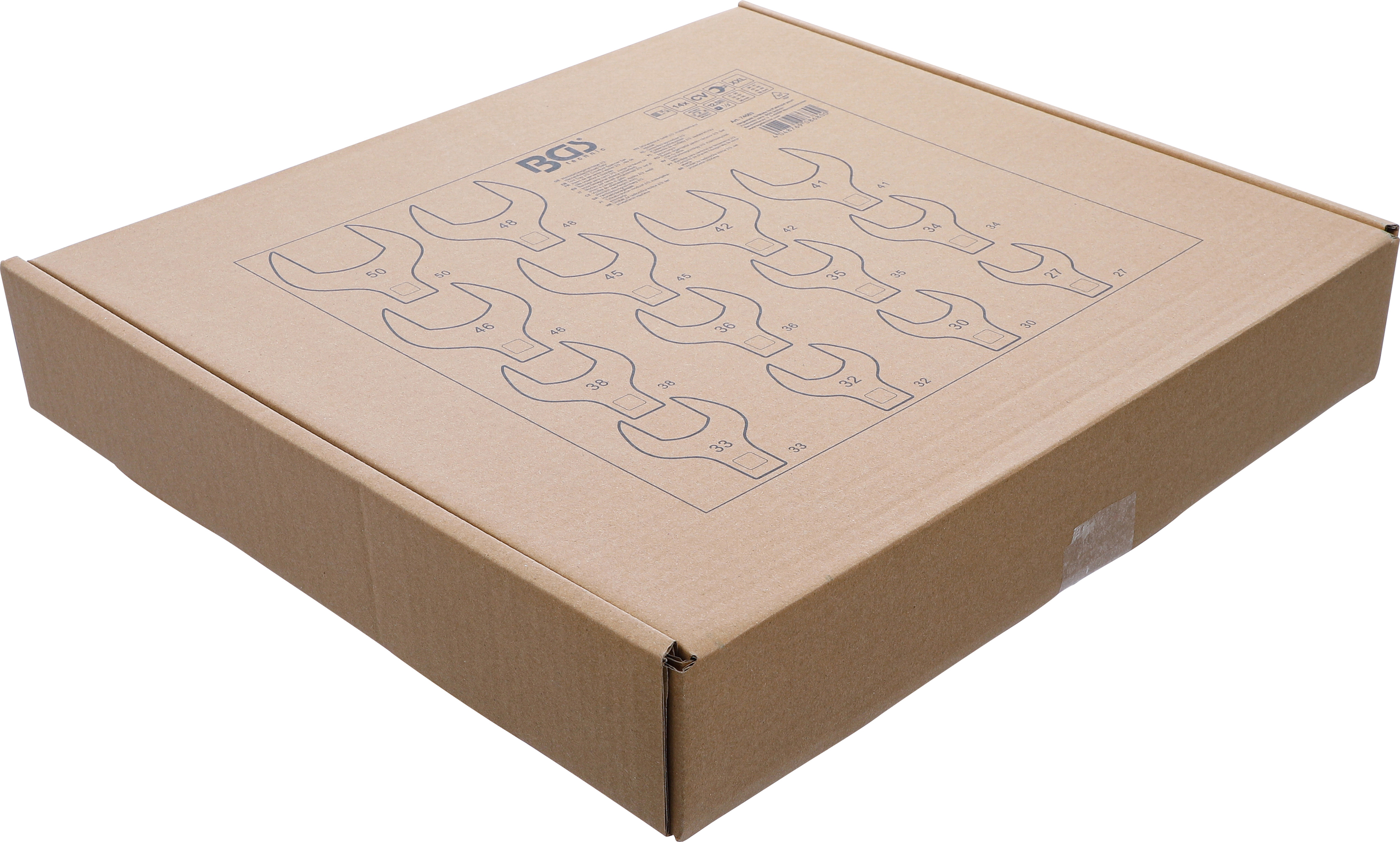 BGS Werkstattwageneinlage 2/3: Hahnenfußschlüssel-Satz | Antrieb Innenvierkant 12,5 mm (1/2") | 14-tlg.