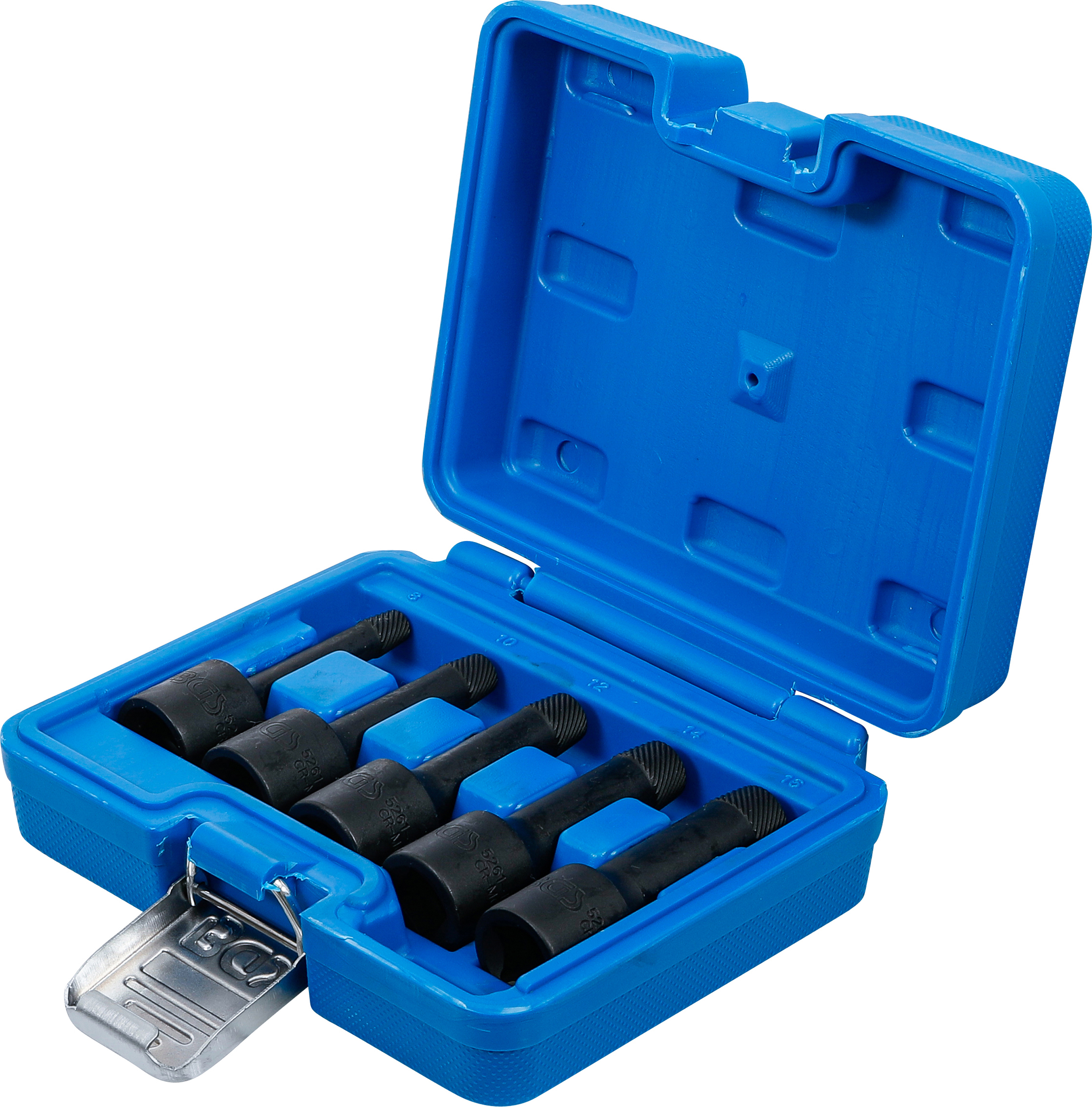 BGS Spiral-Profil-Steckschlüssel-Satz / Schraubenausdreher | Antrieb Innenvierkant 12,5 mm (1/2") | SW 8 - 16 mm | 5-tlg.