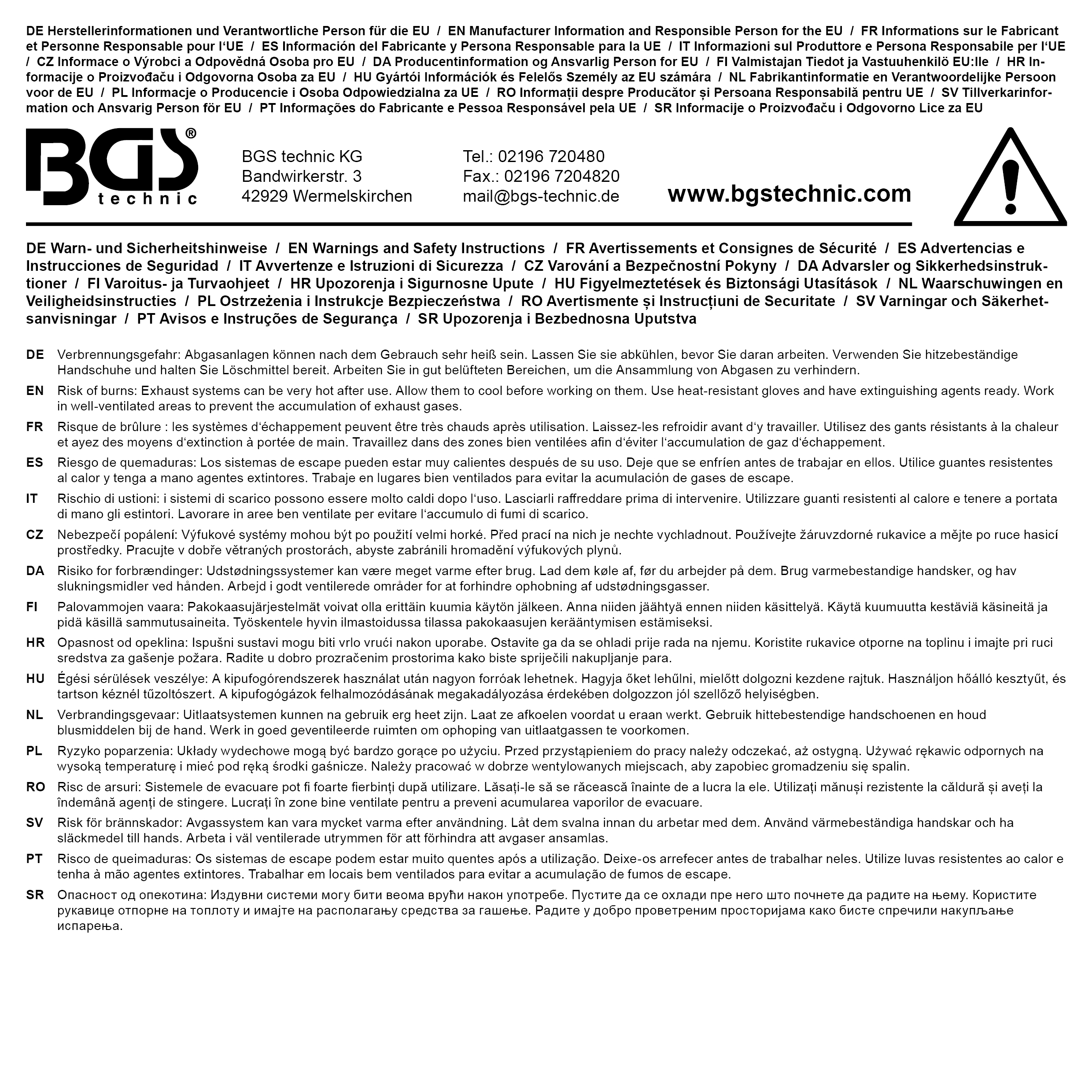 BGS Abgastemperatursensoren-Spezial-Einsatz-Satz (EGT / NOx) | 6-tlg.