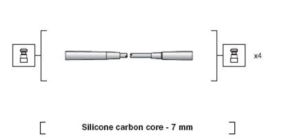 Zündleitungssatz “MAGNETI MARELLI 4 , 7 mm”