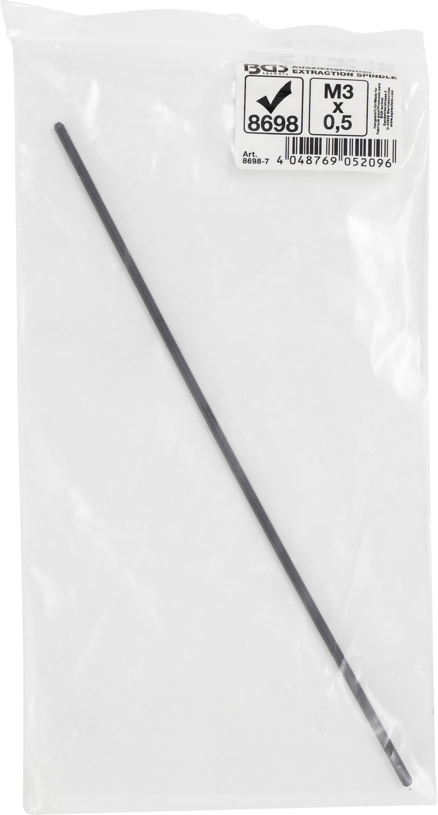 BGS Ausziehspindel | für Art. 8698 | M3 x 0,5 x 100 mm
