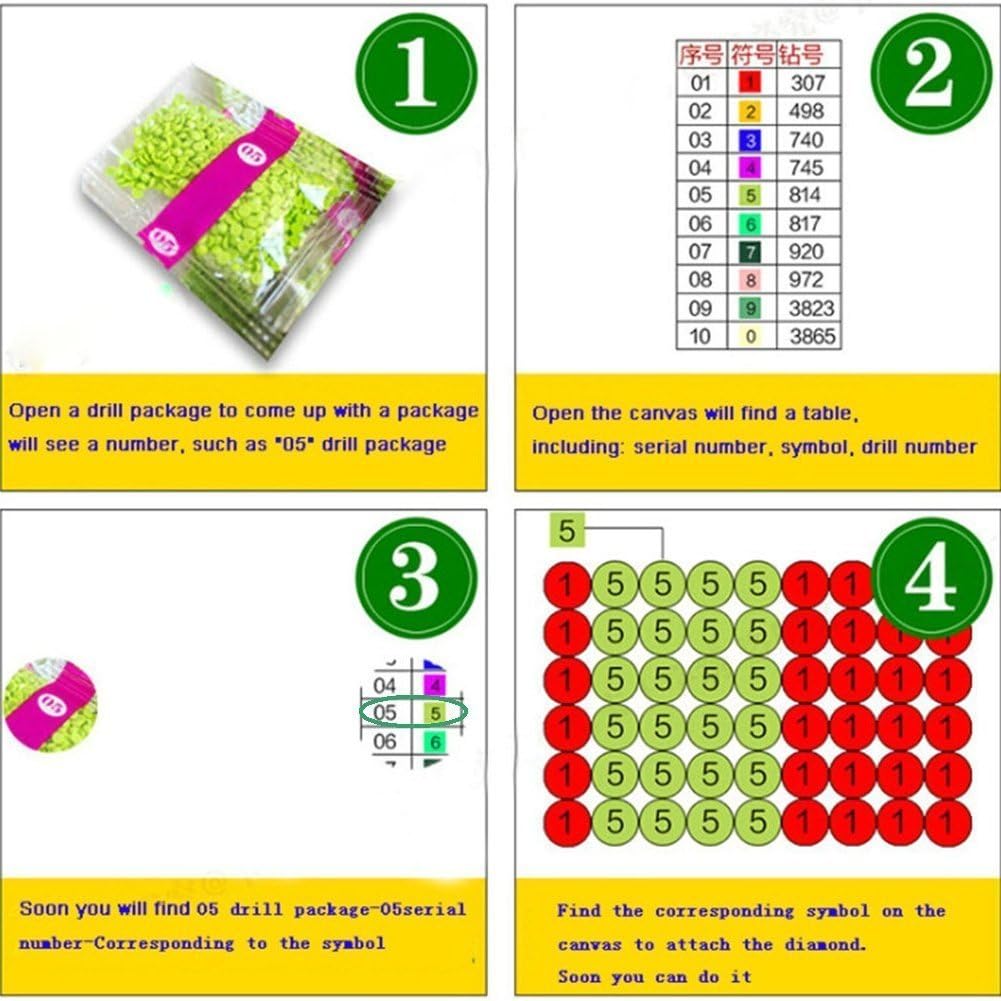 TINY FUN 5D DIY Diamantmalerei, komplettes Kreuzstich-Set, Diamantmalerei-Sets für Erwachsene, Strassstein-Stickerei, Diamantkunst