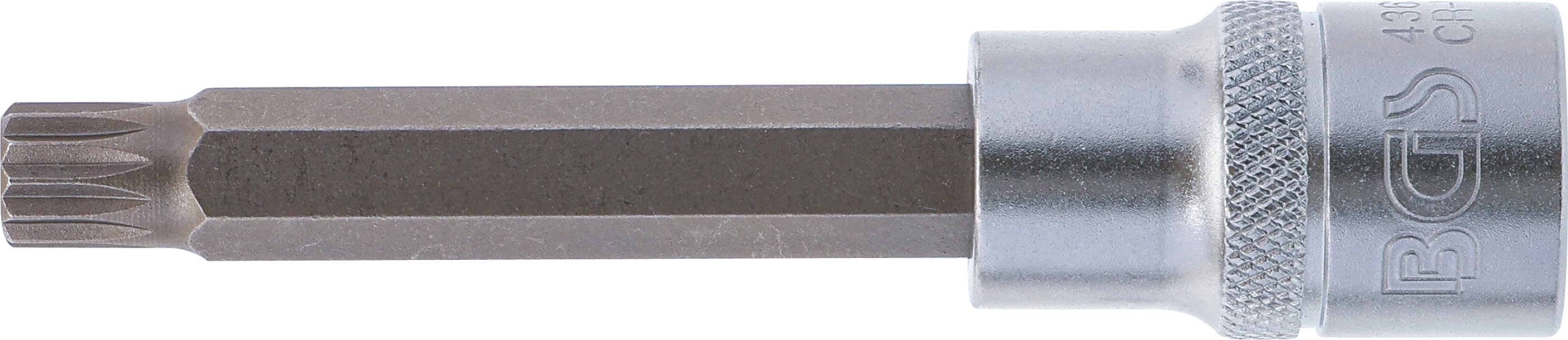 BGS Bit-Einsatz | Länge 100 mm | Antrieb Innenvierkant 12,5 mm (1/2") | Innenvielzahn (für XZN) M10