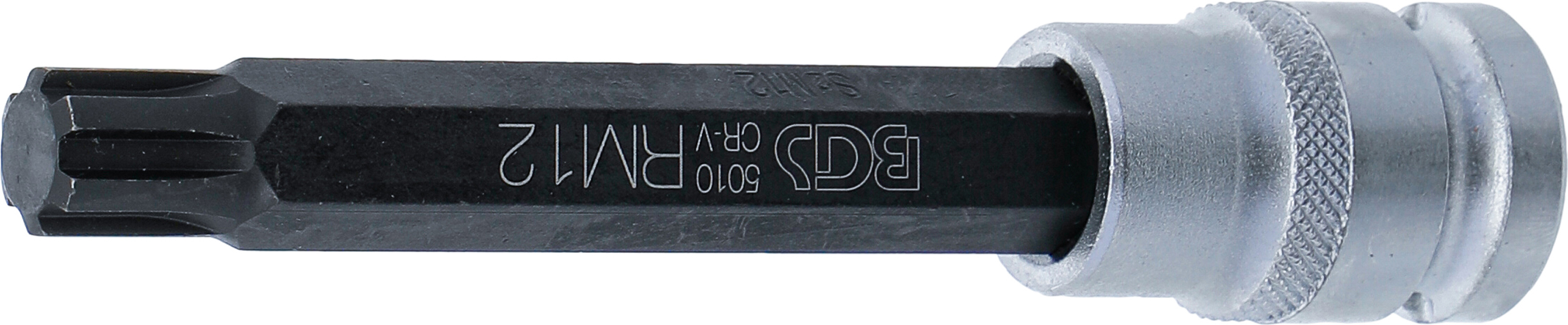 BGS Bit-Einsatz | Länge 120 mm | Antrieb Innenvierkant 12,5 mm (1/2") | Keil-Profil (für RIBE) M12