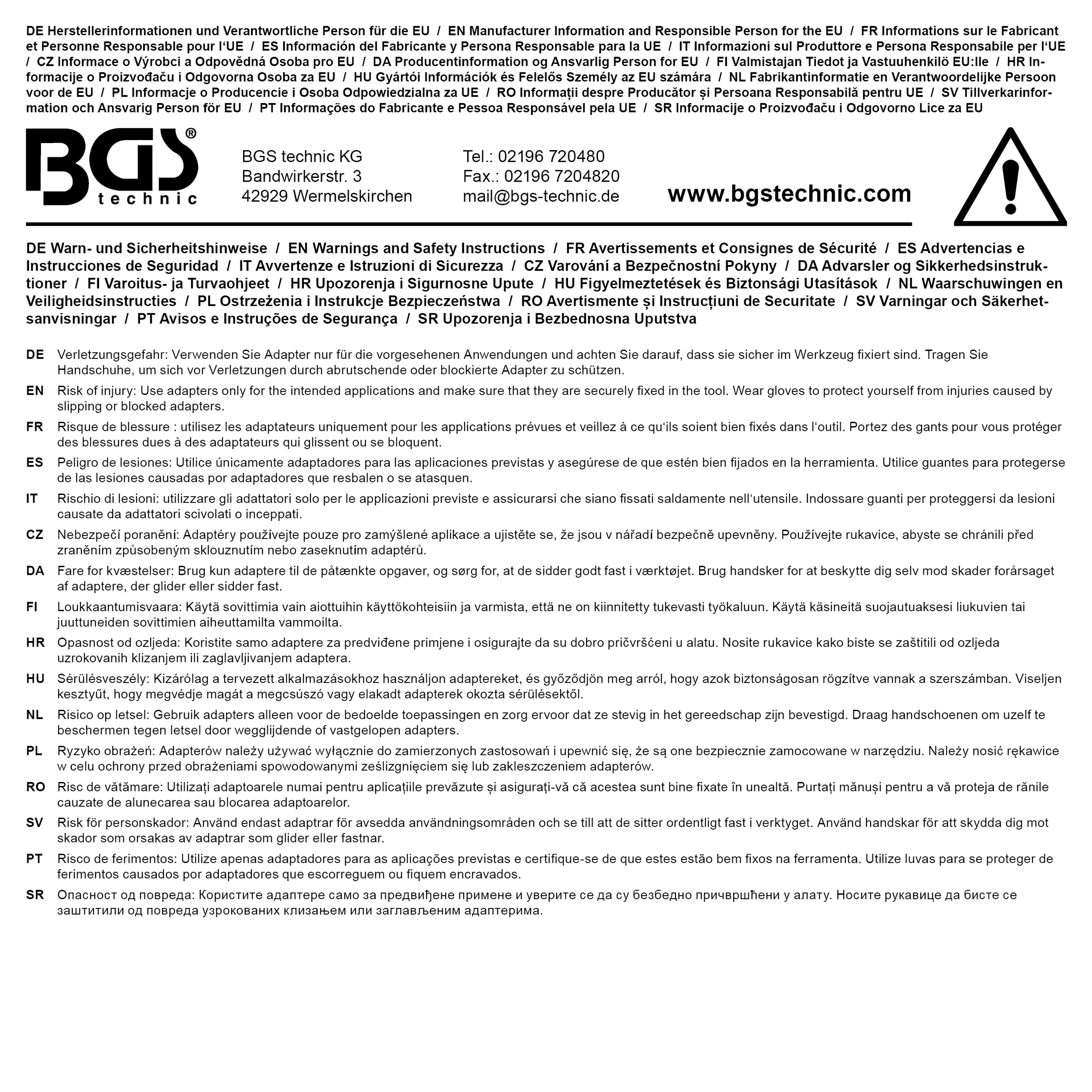 BGS Bit-Adapter mit Haltekugel | Innenvierkant 6,3 mm (1/4") | Innensechskant 8 mm (5/16")