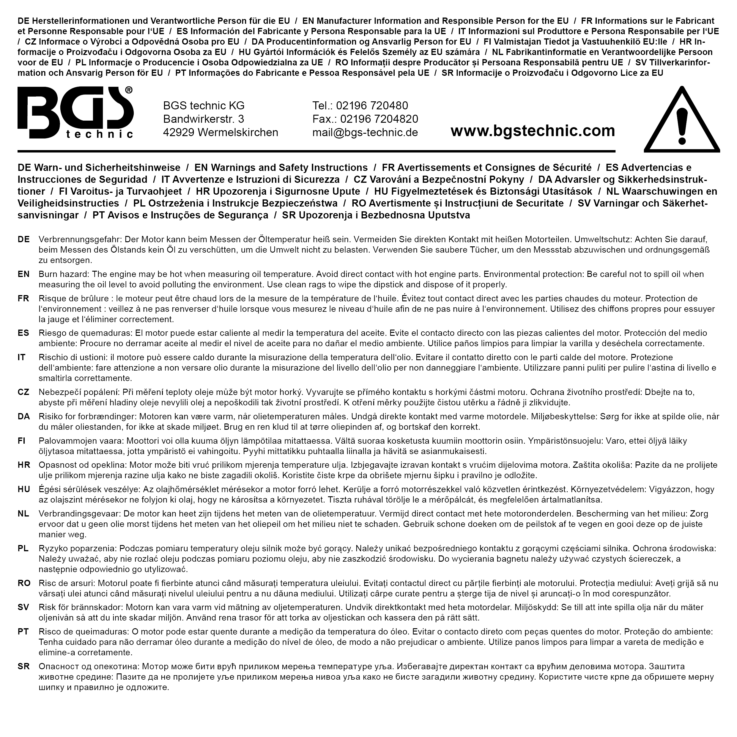 BGS Öl-Messstab | für Audi und VW mit Ölstandsanzeige im Display