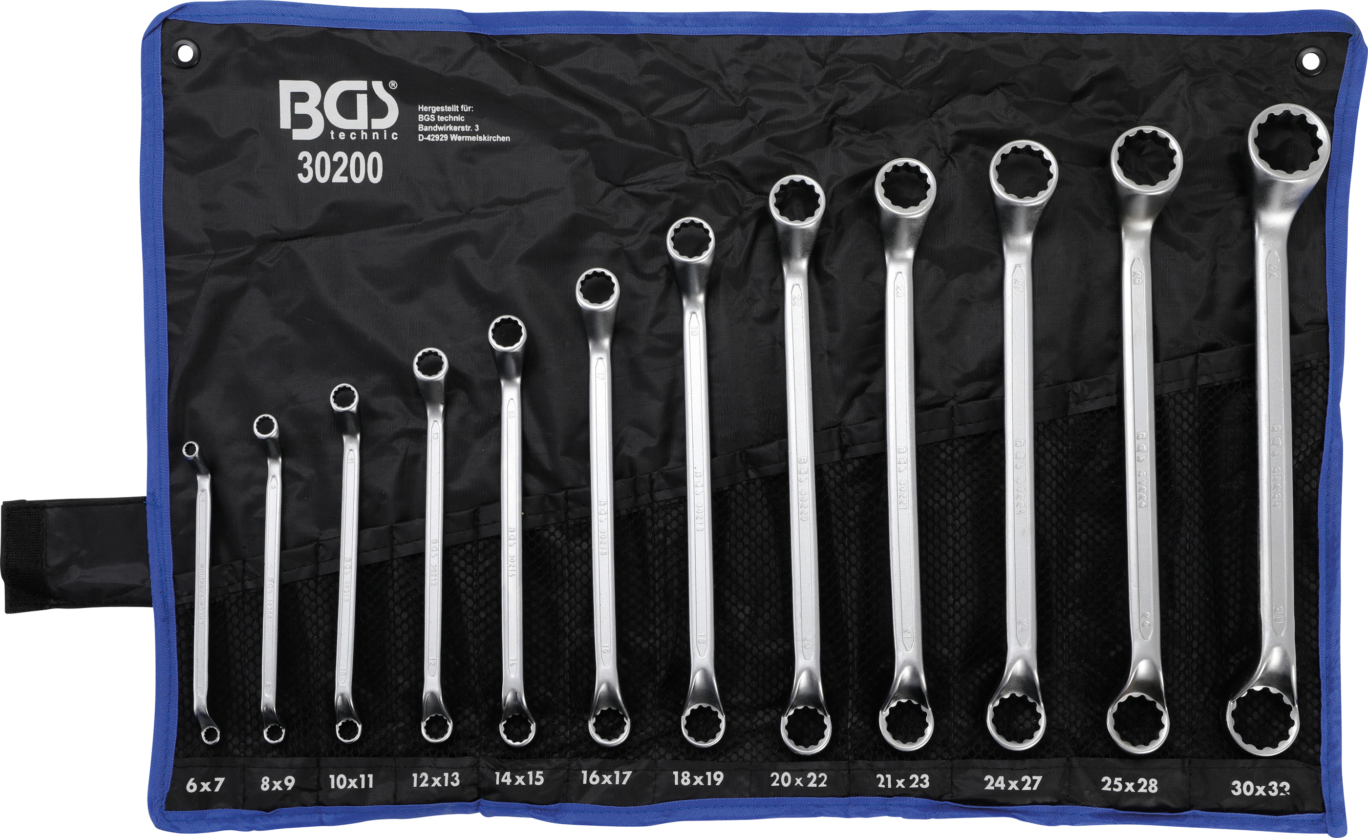 BGS Doppel-Ringschlüssel-Satz | tief gekröpft | SW 6 - 32 mm | 12-tlg.