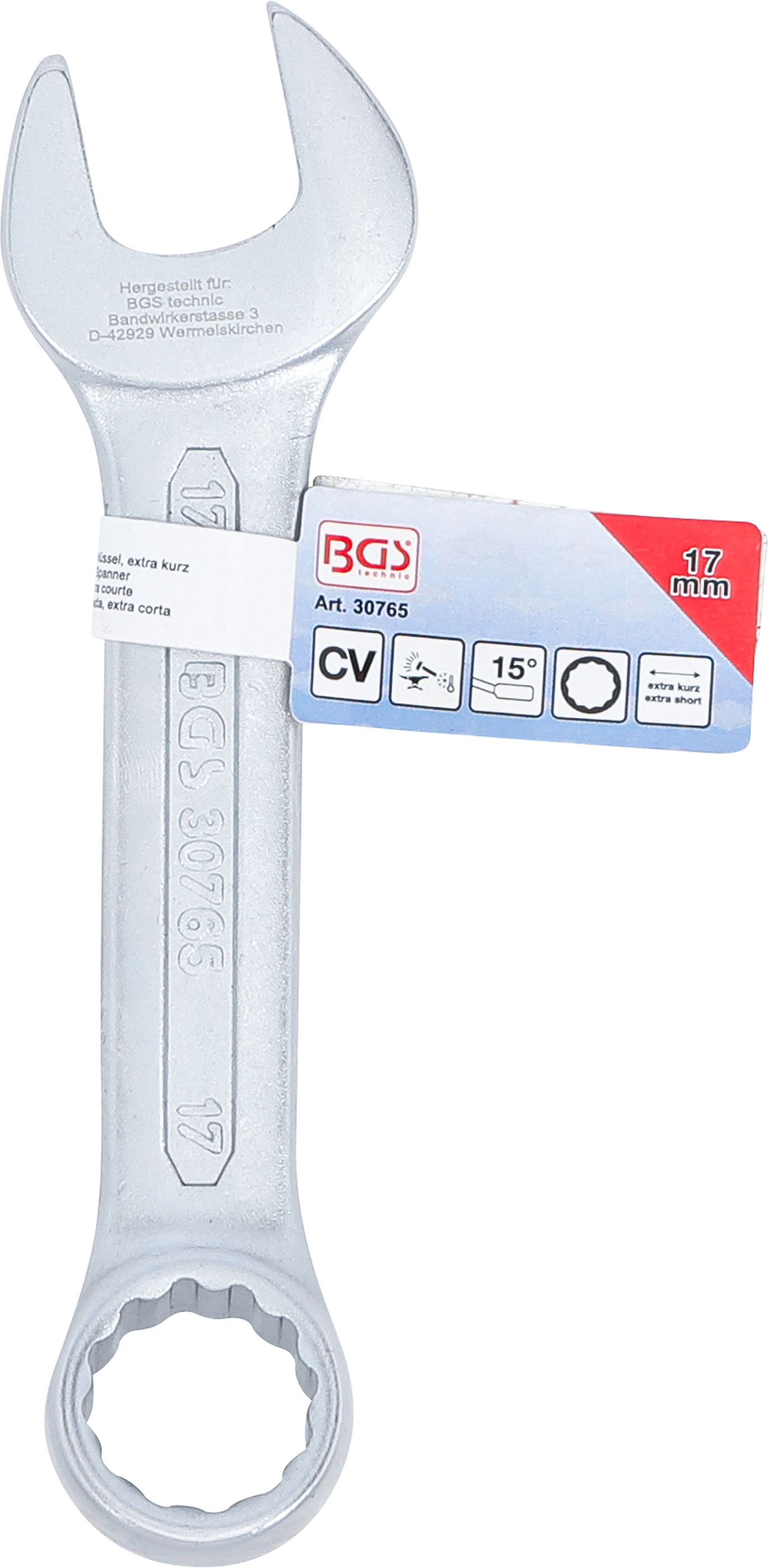 BGS Maul-Ringschlüssel, extra kurz | SW 17 mm