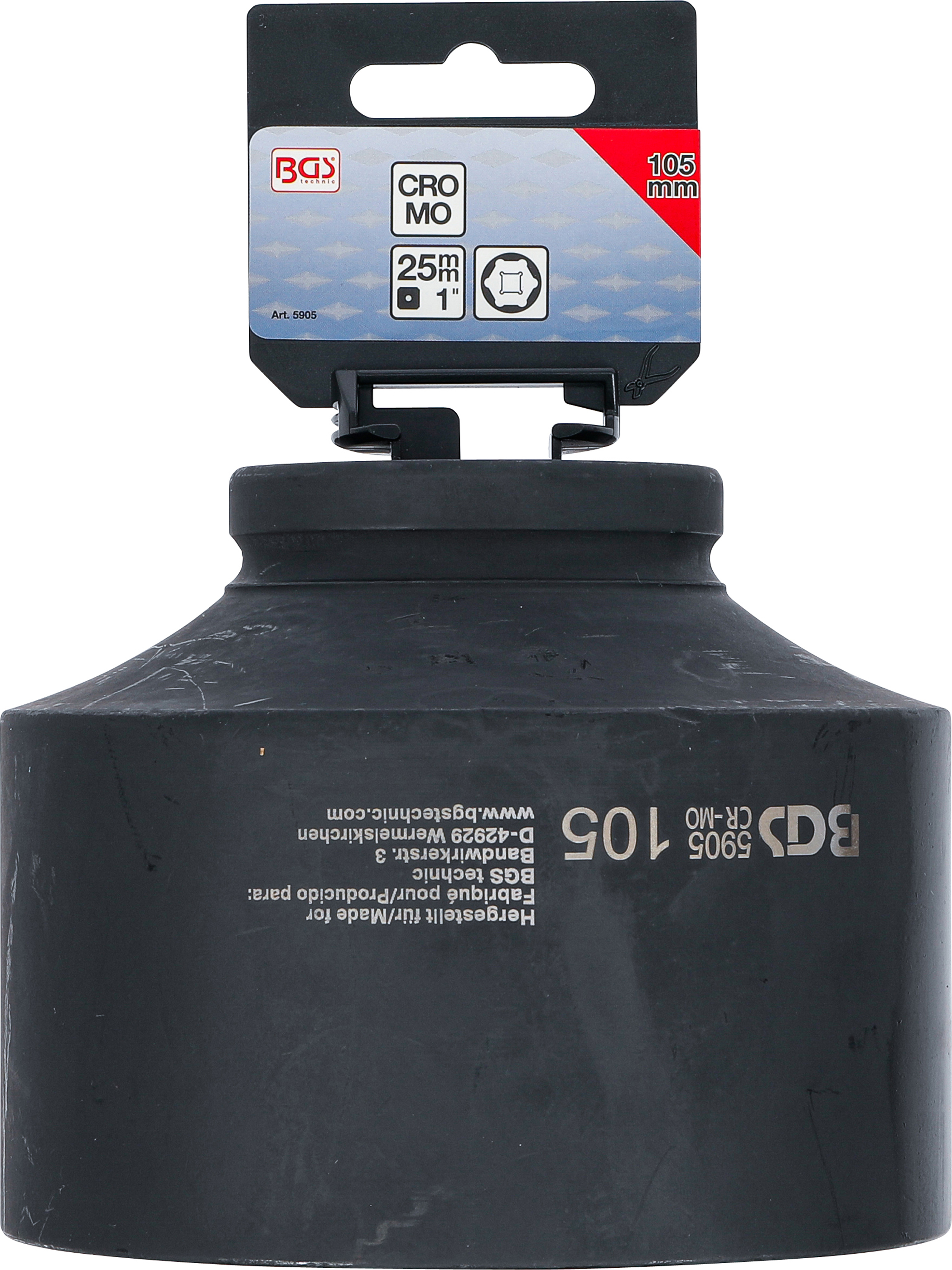 BGS Kraft-Steckschlüssel-Einsatz Sechskant | Antrieb Innenvierkant 25 mm (1") | SW 105 mm