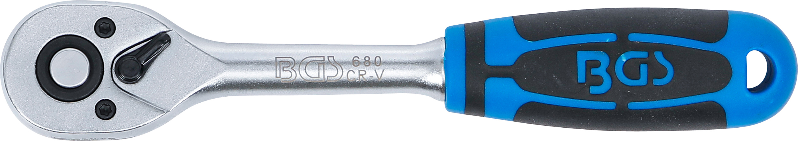 BGS Umschaltknarre | gerade Ausführung | feinverzahnt | Abtrieb Außenvierkant 6,3 mm (1/4")