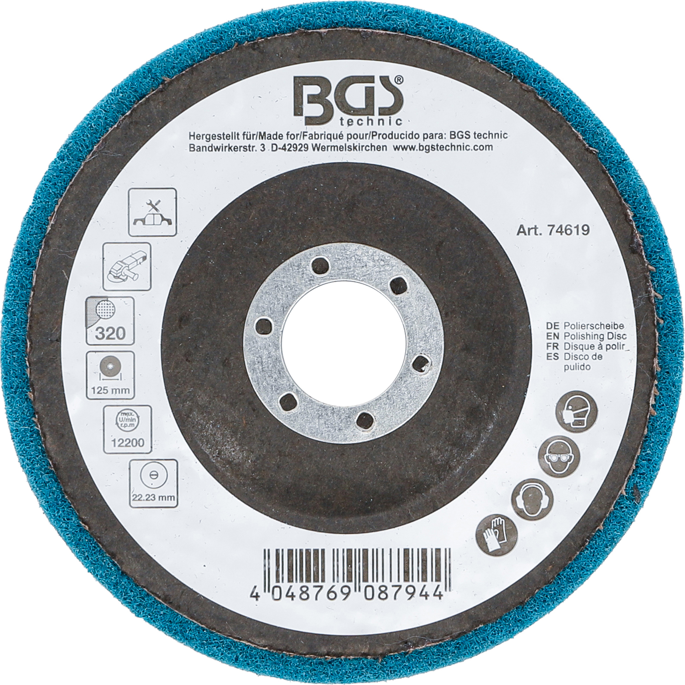 BGS Polierscheibe | Aluminiumoxid | Ø 125 mm | Körnung 320