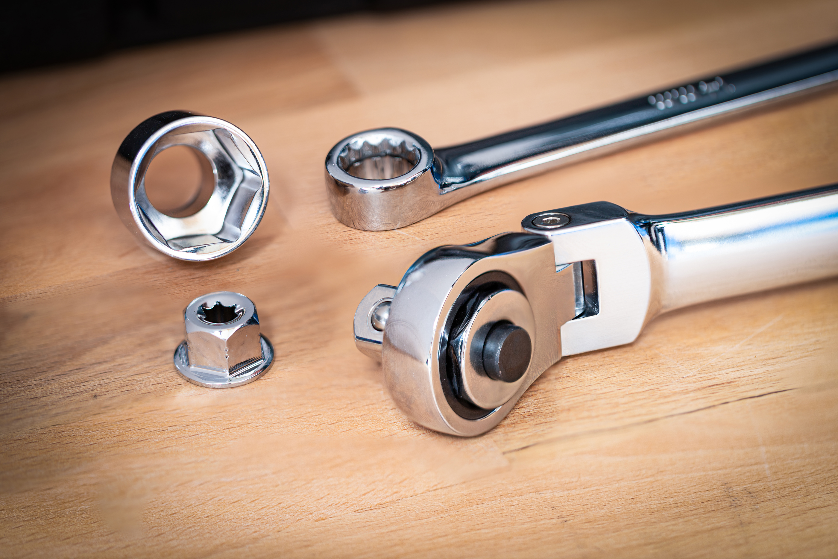 BGS Doppel-Ring- und Ratschenring-Gelenkschlüssel-Satz | extra lang | 27-tlg.