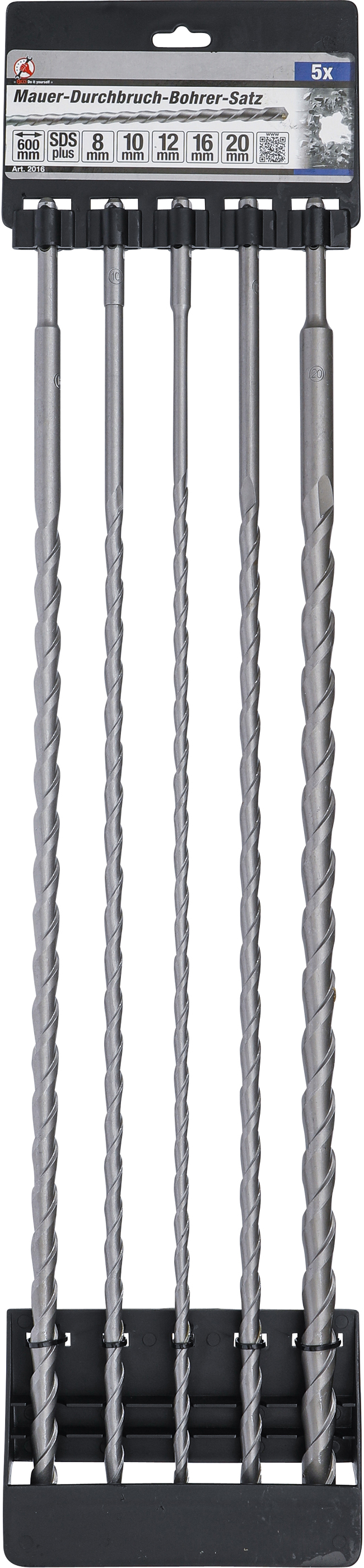 BGS Mauer-Durchbruch-Bohrer-Satz | SDS-Schaft | 8 - 20 mm | 5-tlg.