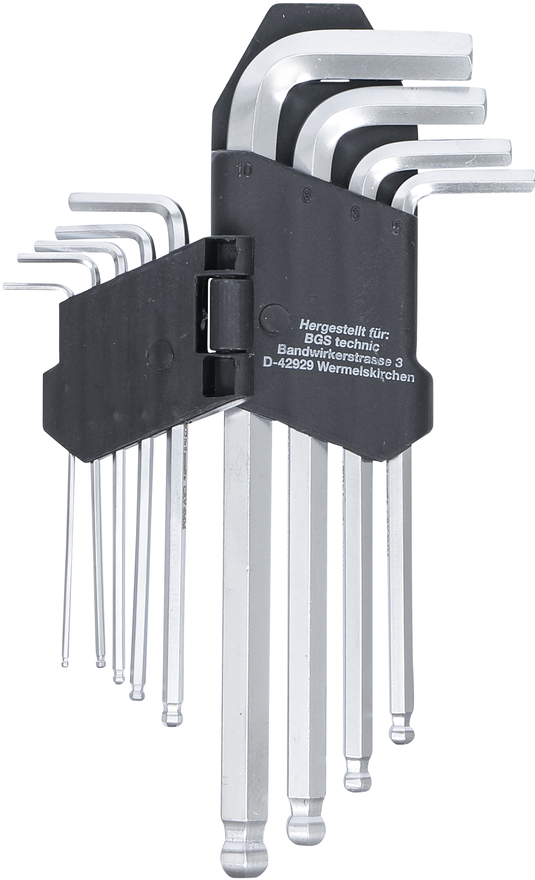 BGS Winkelschlüssel-Satz | Innensechskant / Innensechskant mit Kugelkopf 1,5 - 10 mm | 9-tlg.