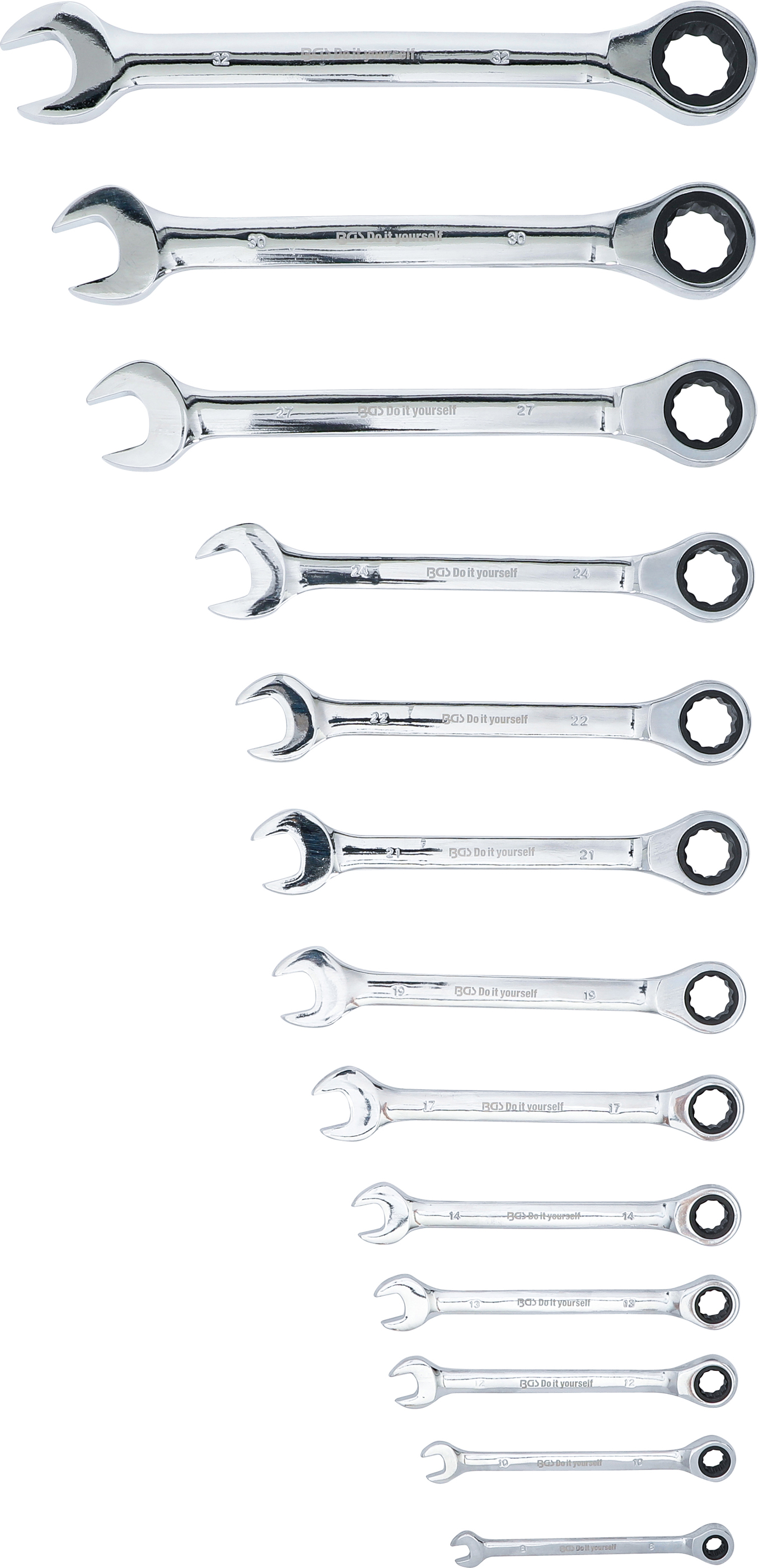 BGS Ratschenring-Maulschlüssel-Satz | SW 8 - 32 mm | 13-tlg.