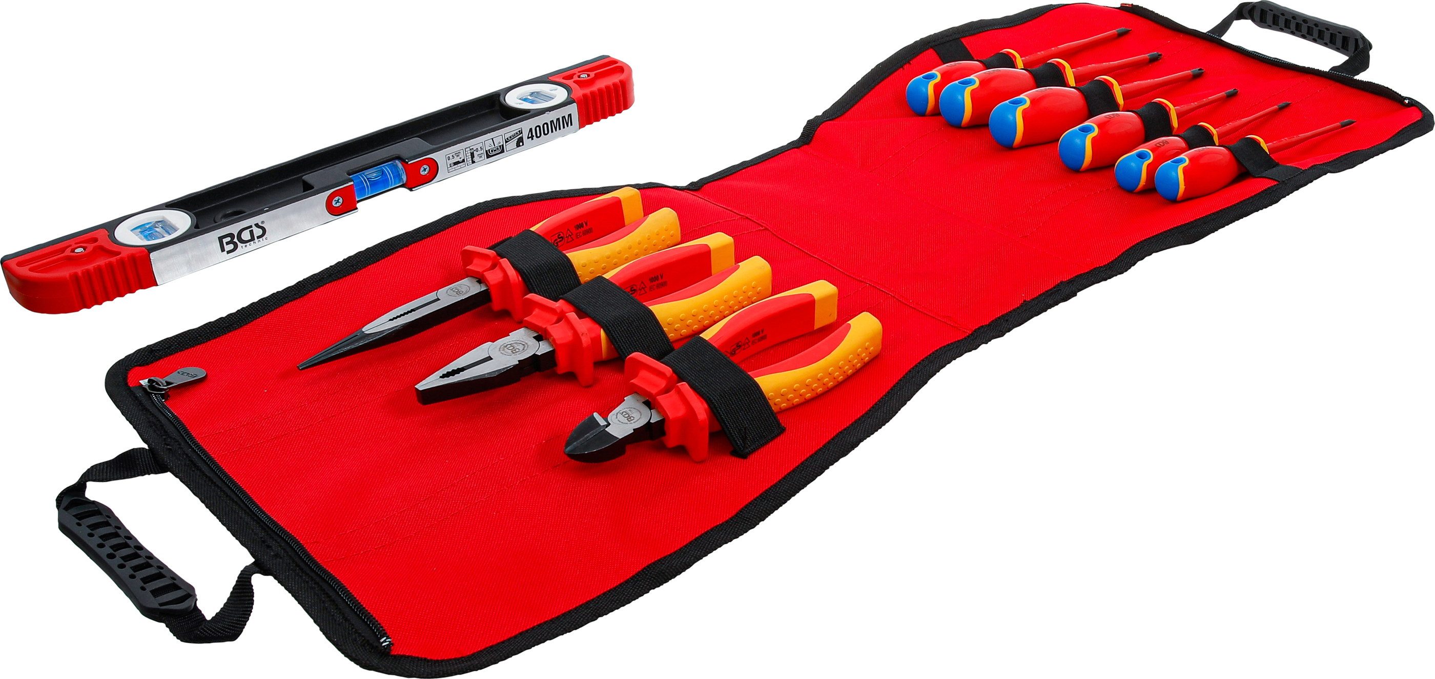 BGS VDE-Werkzeugrucksack | mit Teleskopgriff, fahrbar | 27-tlg.