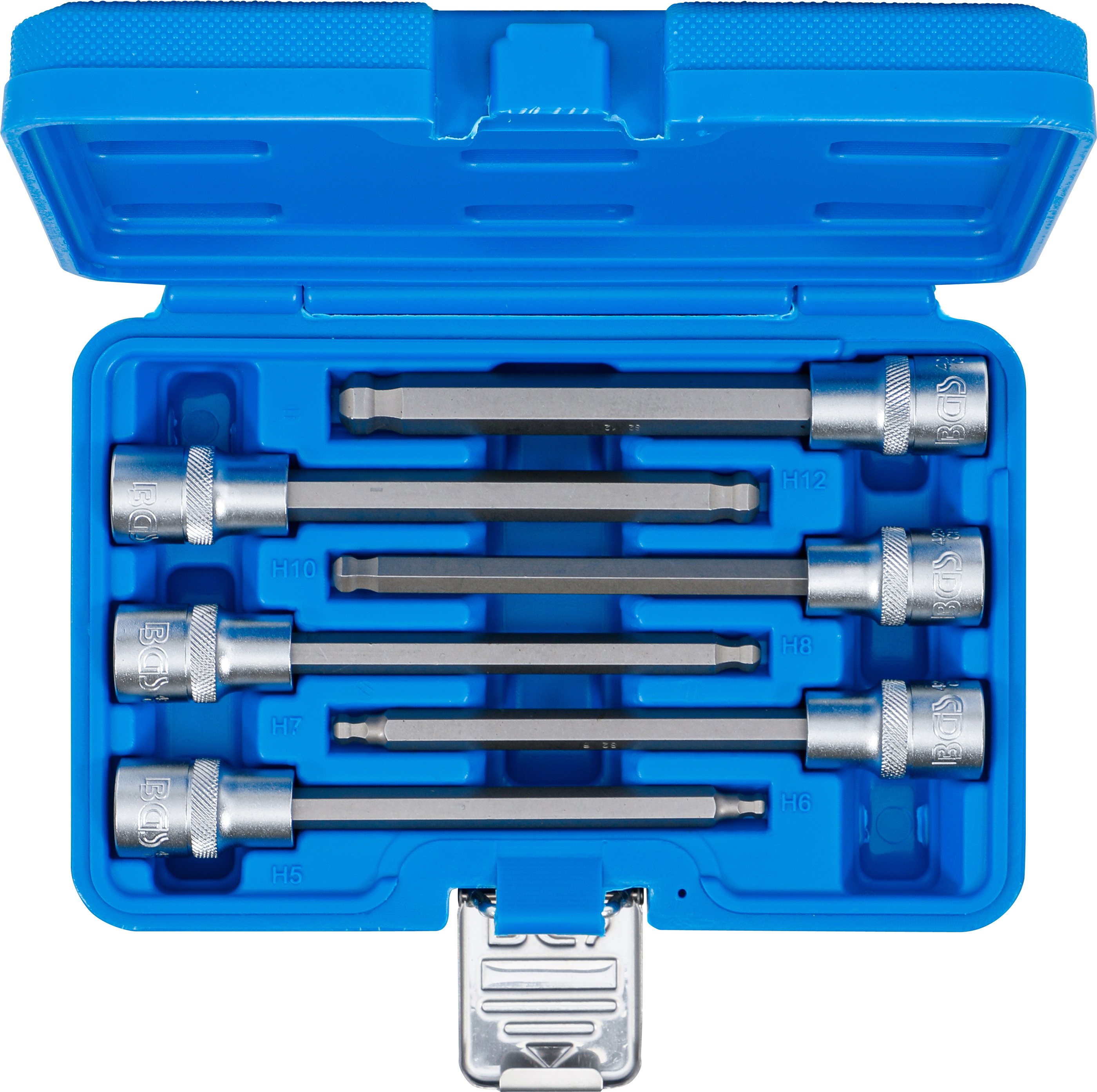 BGS Bit-Einsatz-Satz | Antrieb Innenvierkant 12,5 mm (1/2") | Innensechskant mit Kugelkopf 5 - 12 mm | 6-tlg.