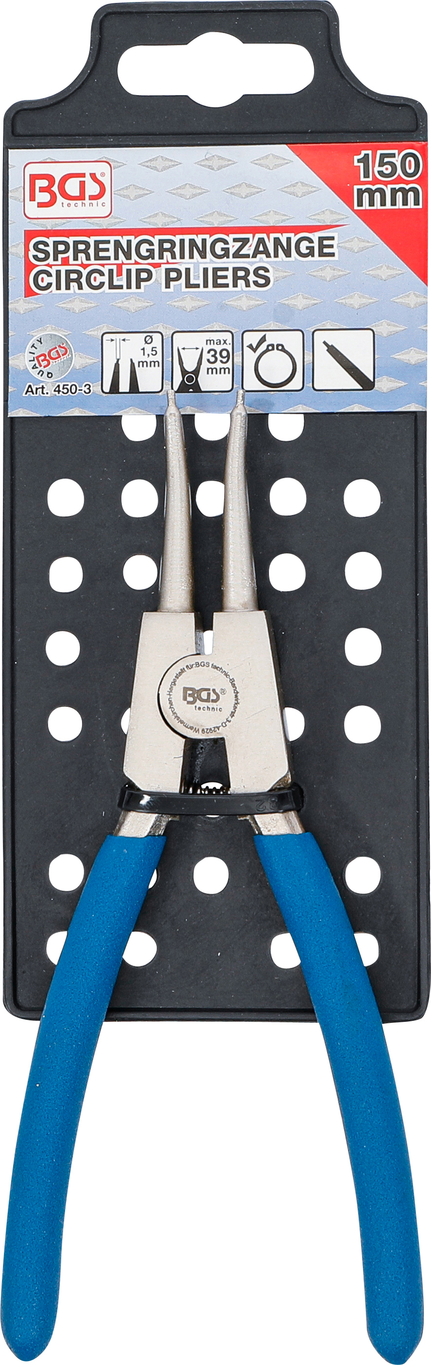 BGS Sprengringzange | gerade | für Außensprengringe | 150 mm