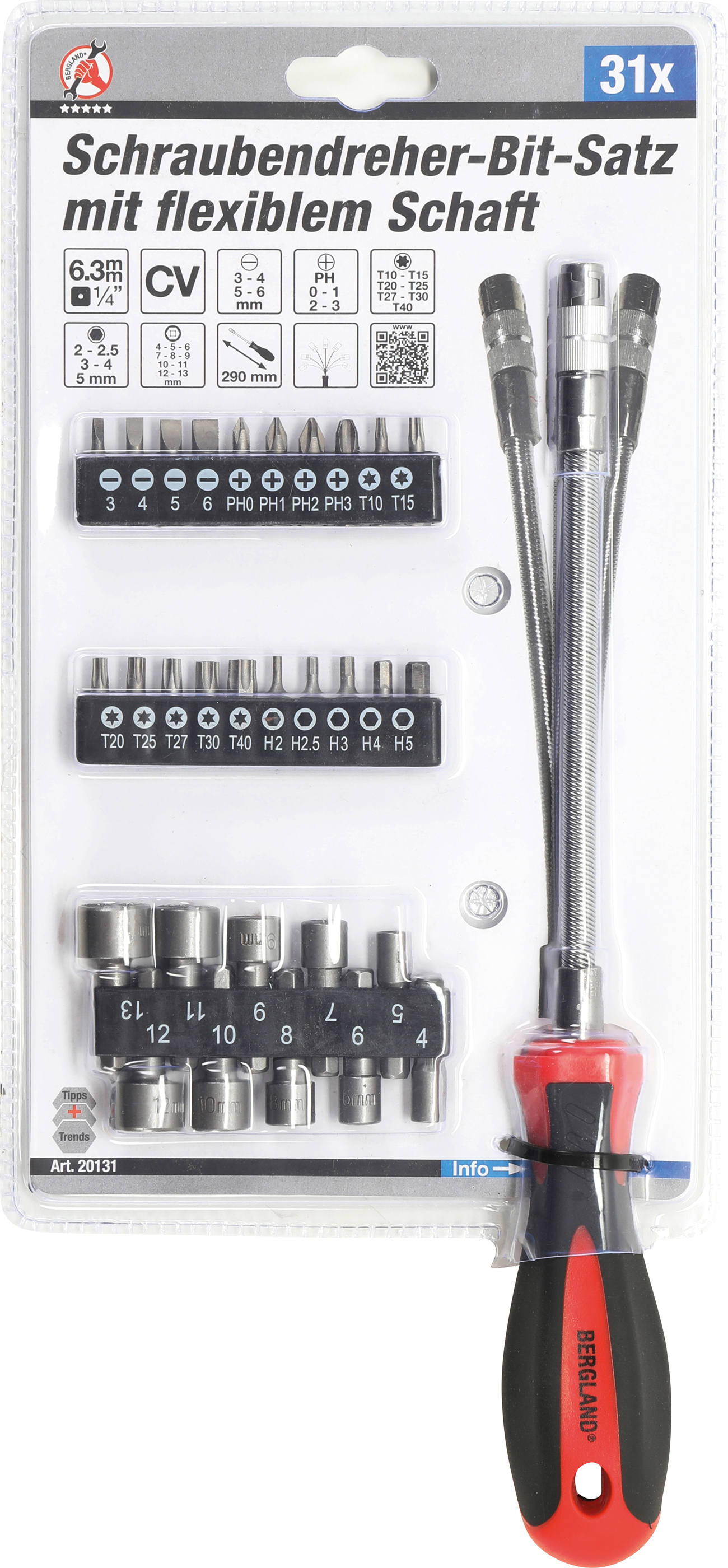 BGS Schraubendreher-Bit-Satz | mit flexiblem Schaft | 31-tlg.