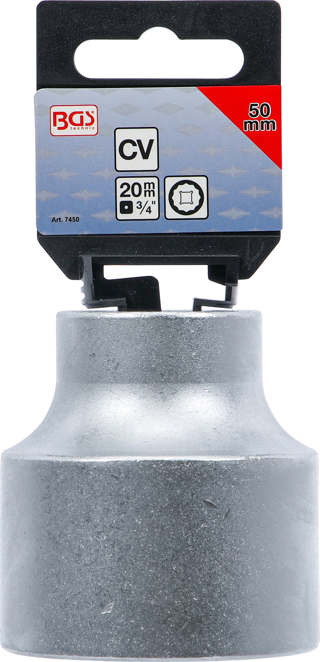 BGS Steckschlüssel-Einsatz Zwölfkant | Antrieb Innenvierkant 20 mm (3/4") | SW 50 mm