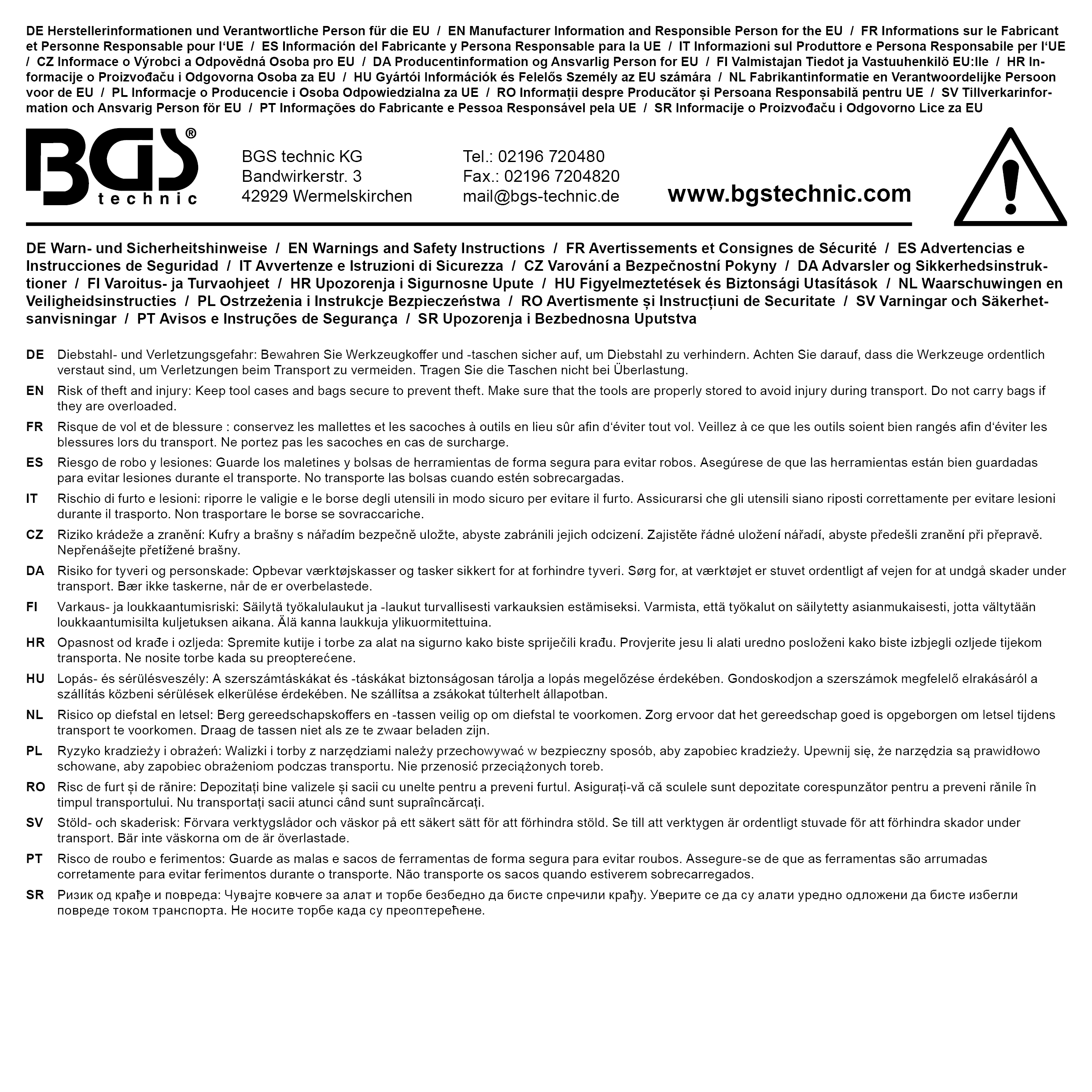 BGS Universal-Werkzeugtasche | groß | 508 x 230 x 330 mm