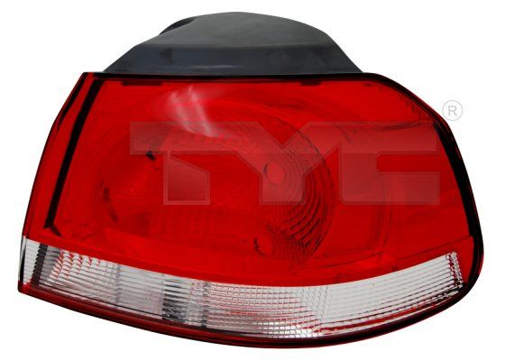 Lampe hinten L (äußerer Teil, blinkerfarbe weiß, glasfarbe rot) passt zu: VW GOLF VI Hatchback 10.08-11.13