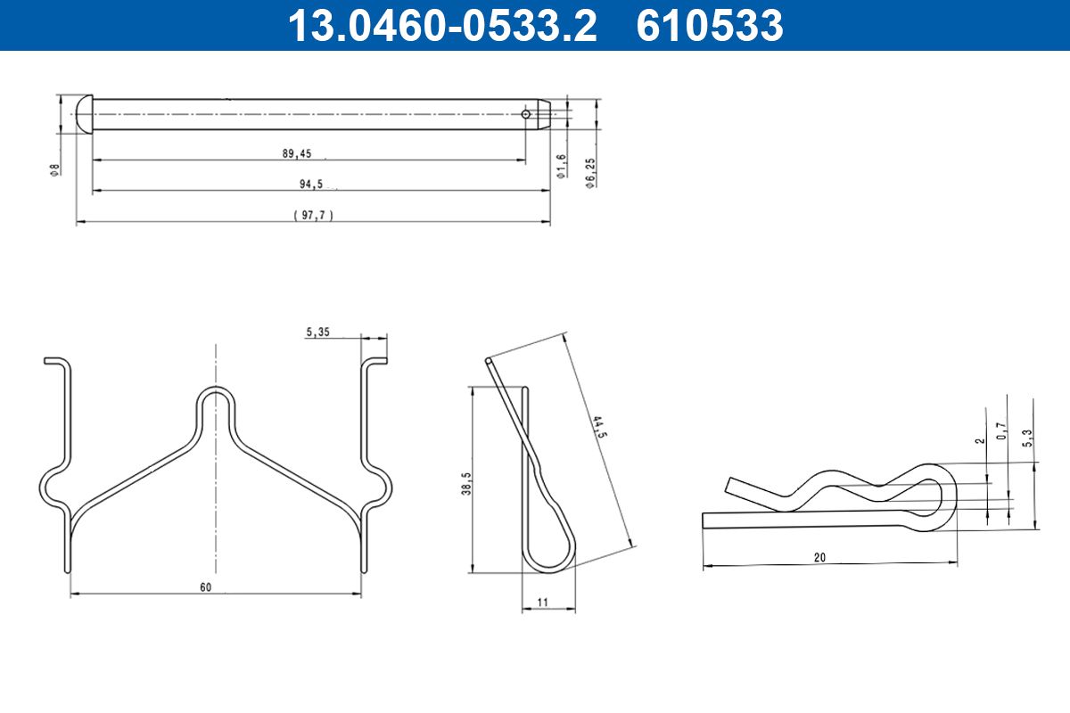 Zubehörsatz, Scheibenbremsbelag