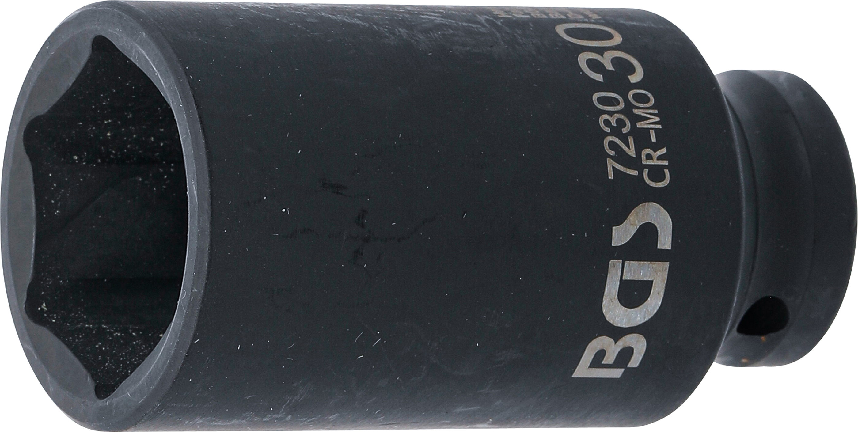 BGS Kraft-Steckschlüssel-Einsatz Sechskant, tief | Antrieb Innenvierkant 12,5 mm (1/2") | SW 30 mm