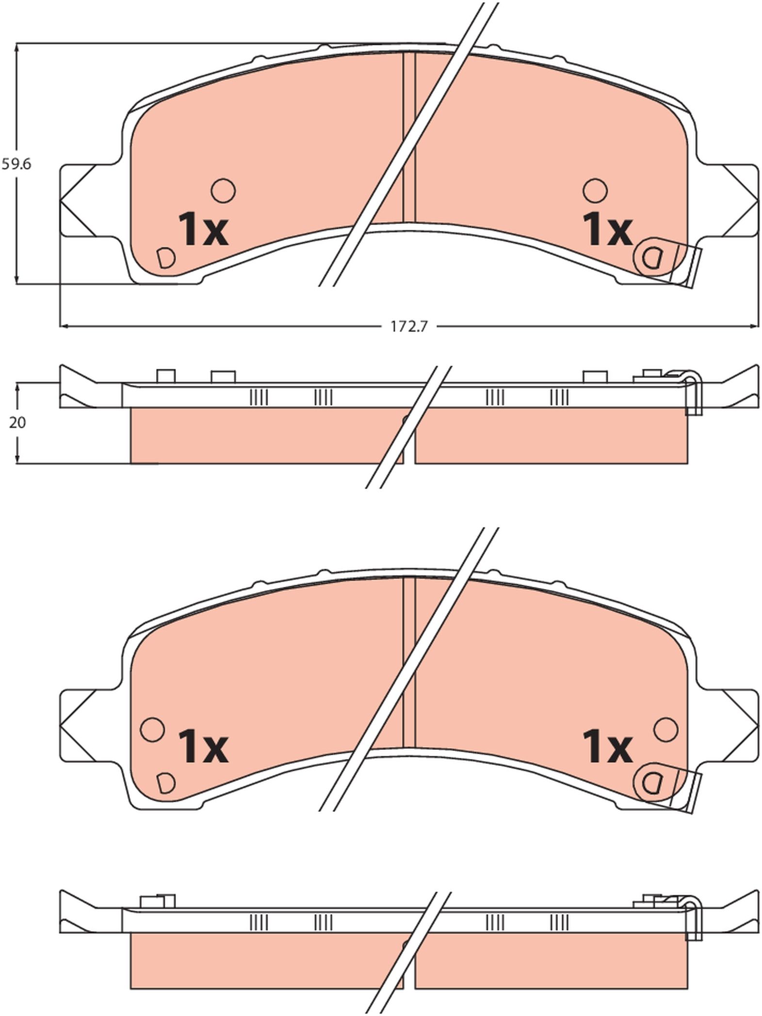 Bremsbelagsatz, Scheibenbremse
