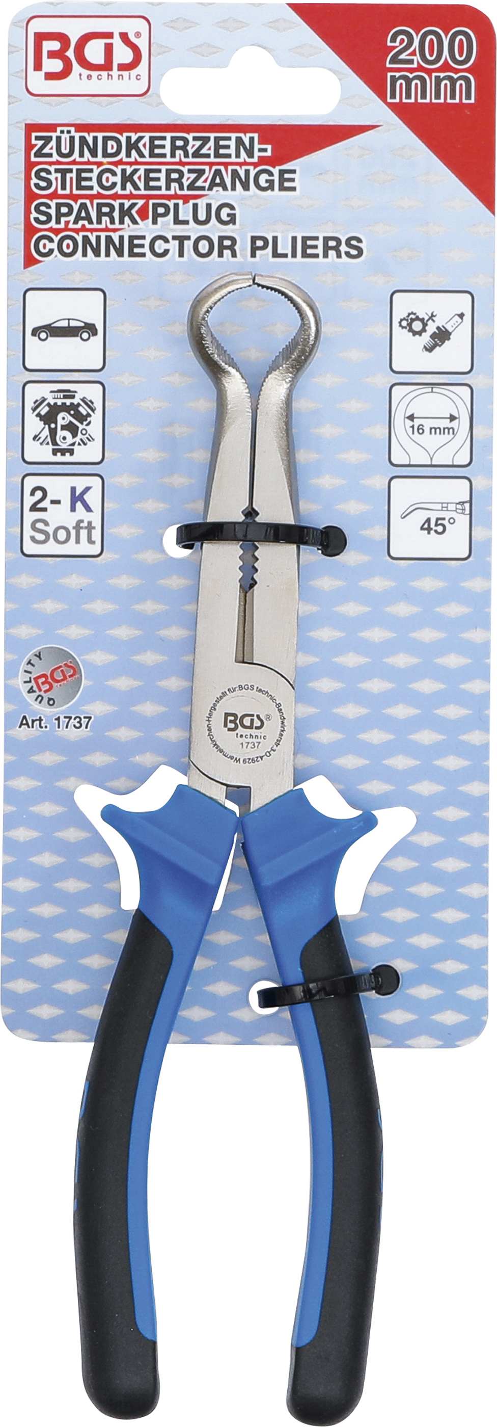 BGS Zündkerzen-Steckerzange | mit Ringspitze Ø 16 mm | 200 mm