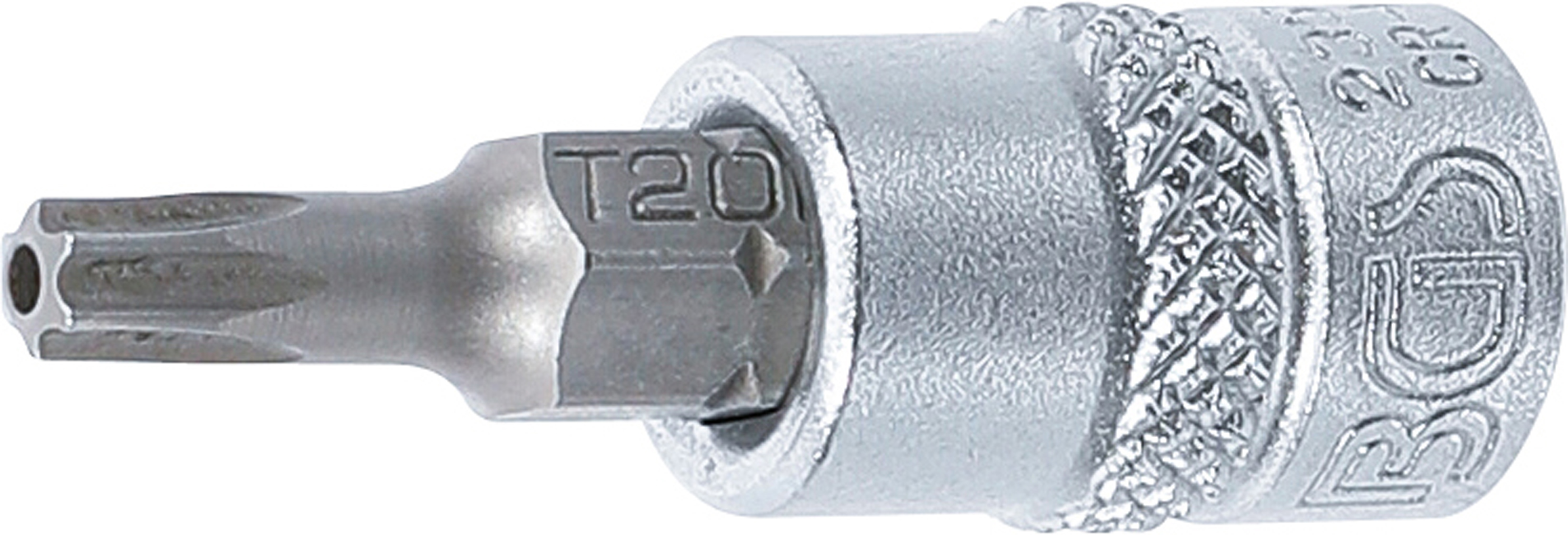 BGS Bit-Einsatz | Antrieb Innenvierkant 6,3 mm (1/4") | T-Profil (für Torx) mit Bohrung T20