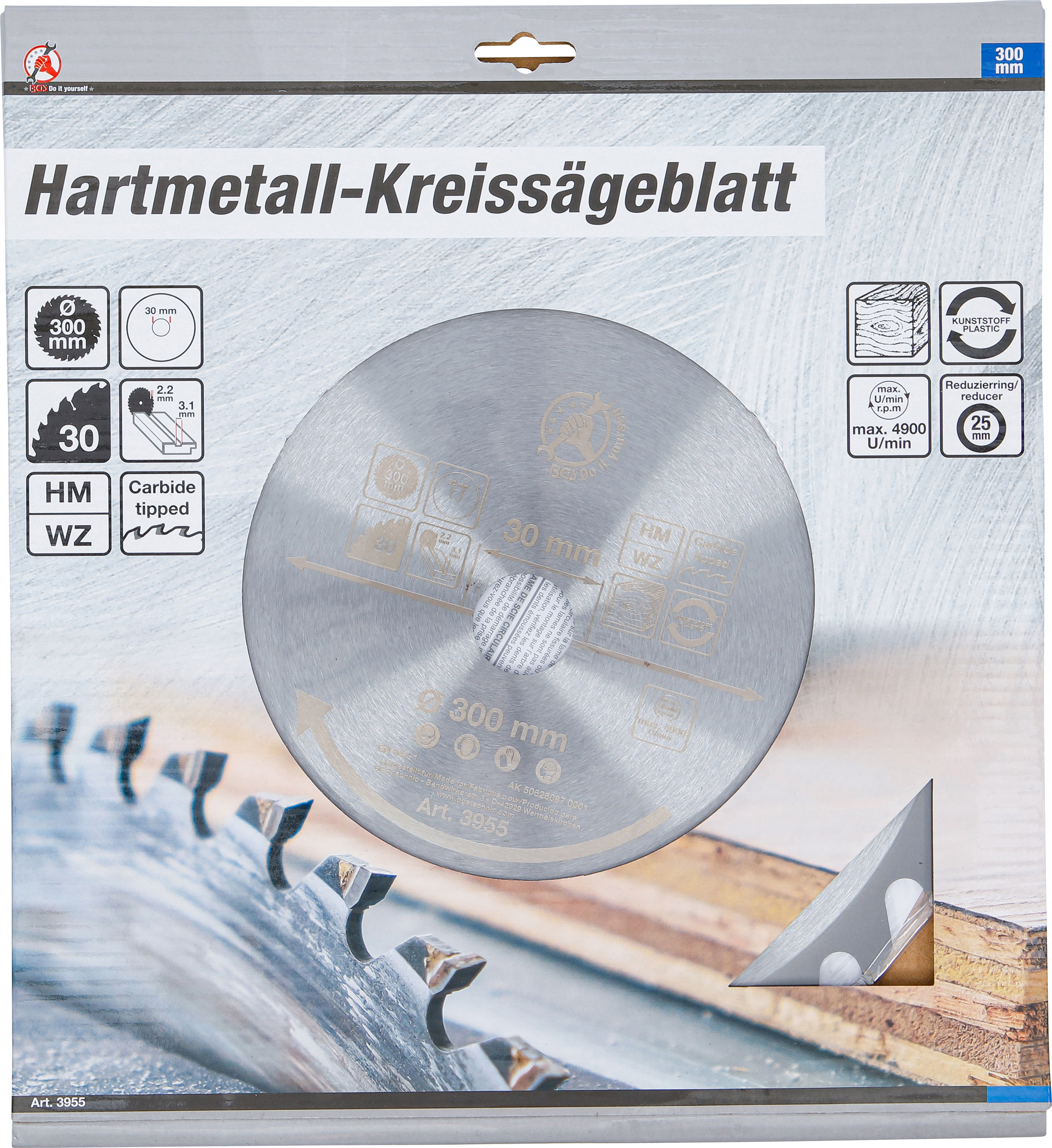 BGS Hartmetall-Kreissägeblatt | Ø 300 x 30 x 3,2 mm | 30 Zähne
