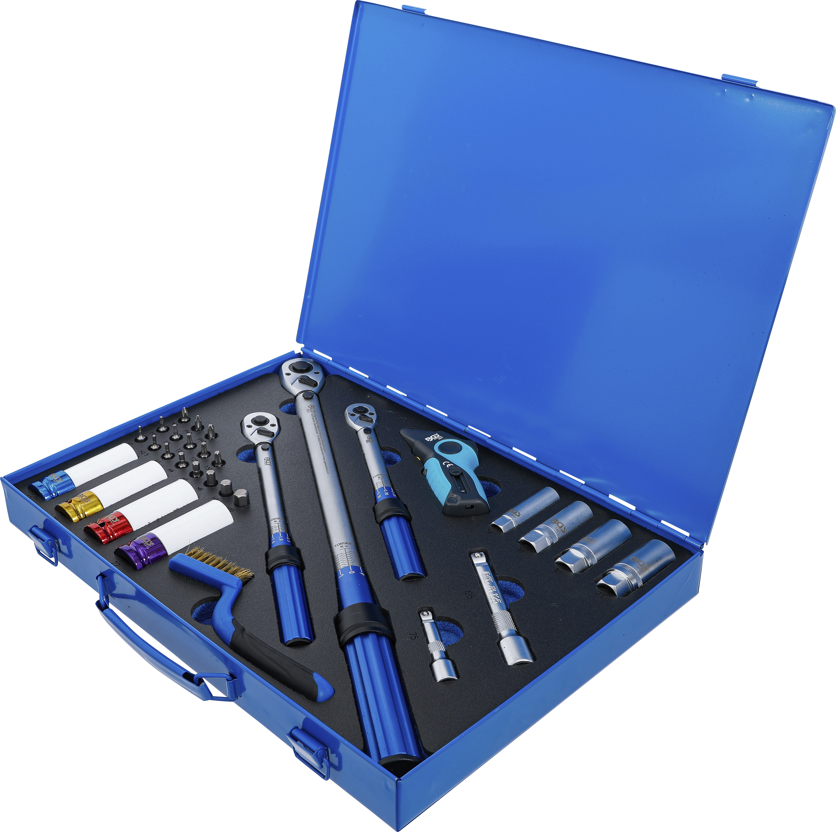 BGS Drehmomentschlüssel-Satz | Abtrieb Außenvierkant 6,3 mm (1/4"), 10 mm (3/8"), 12,5 mm (1/2") | 31-tlg.